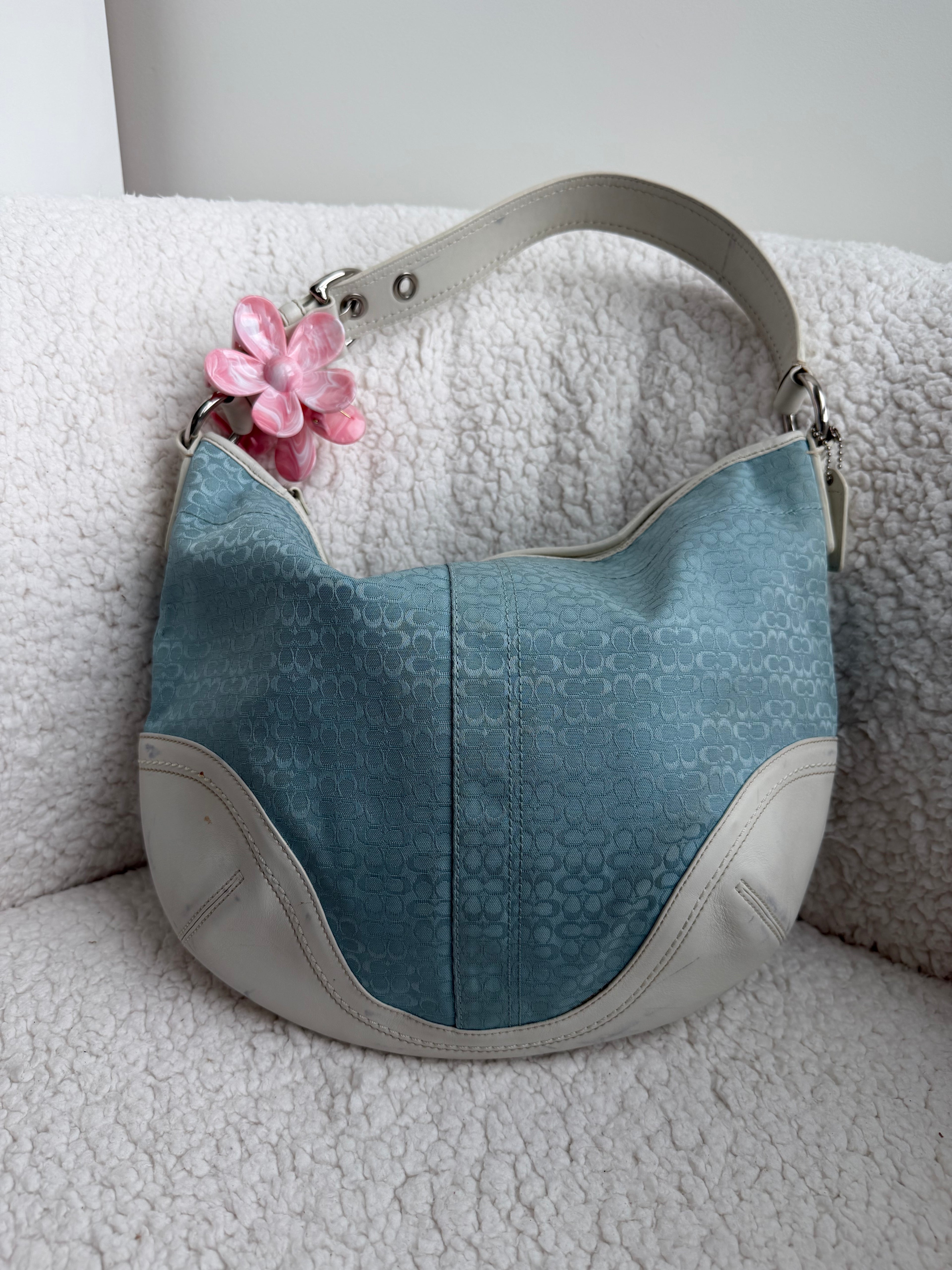 Coach Blue Large Signature Hobo
