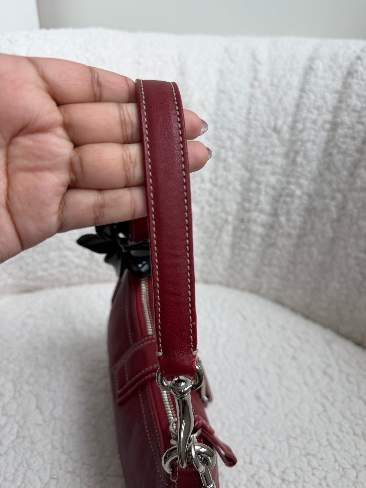 Coach Demi Buckle Bag Cherry Red