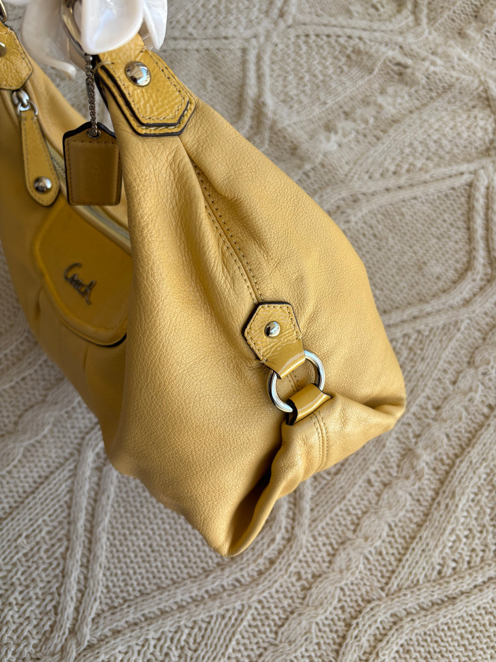 Y2K Coach Ashley Butter Yellow Shoulder Bag