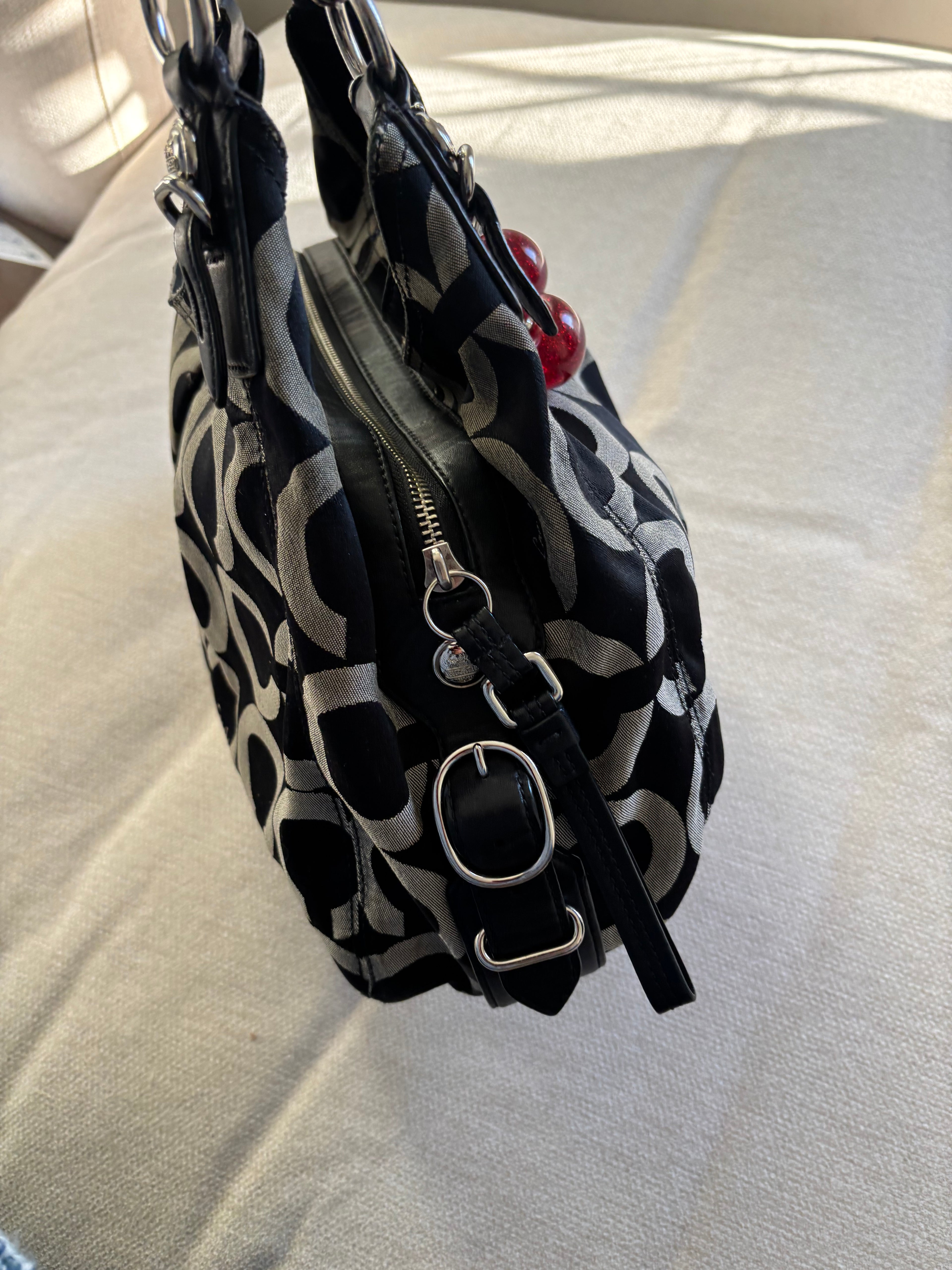 Coach Maggie Black and Grey Shoulder Bag