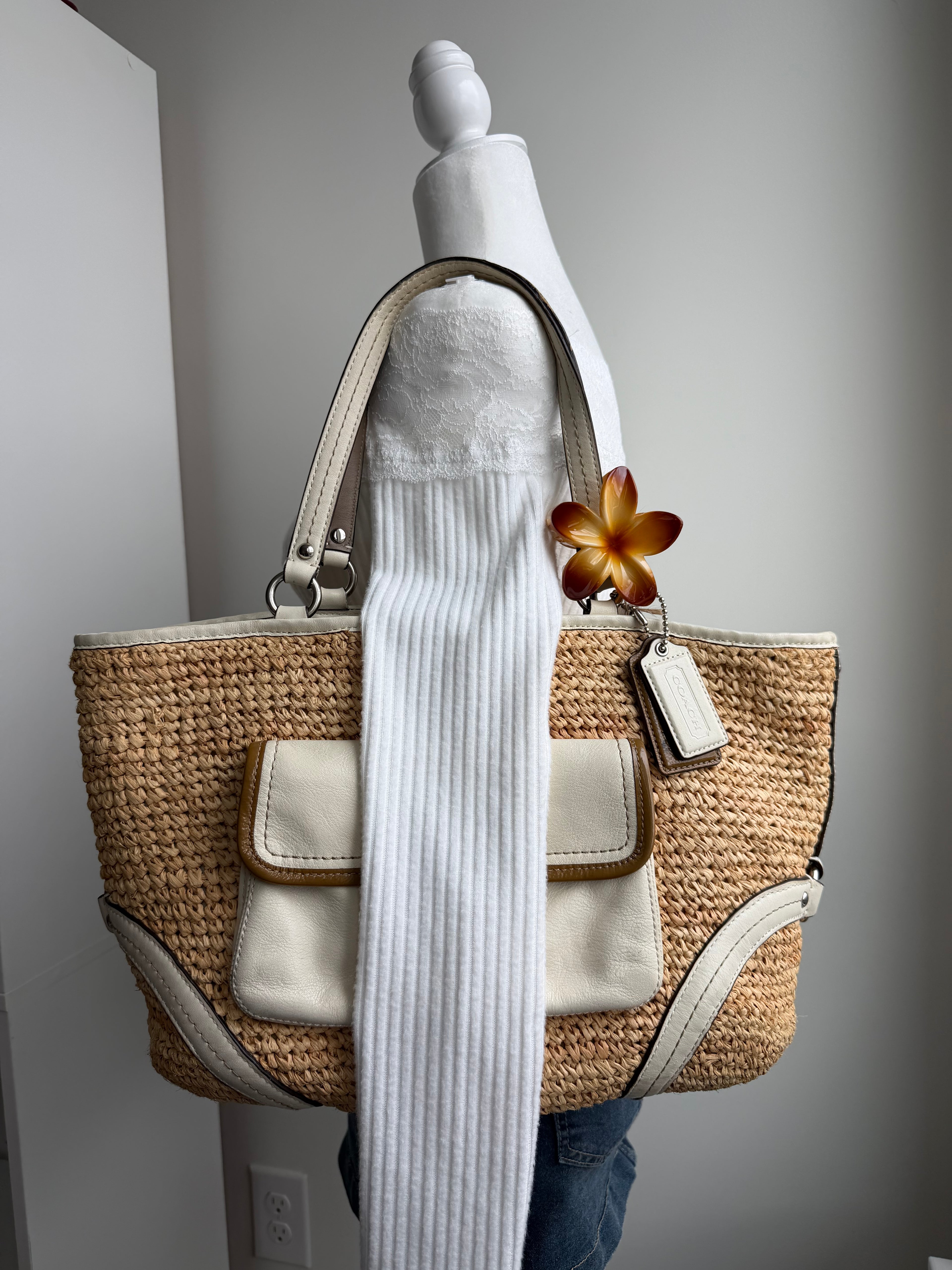 Coach Woven Tote Shoulder Bag
