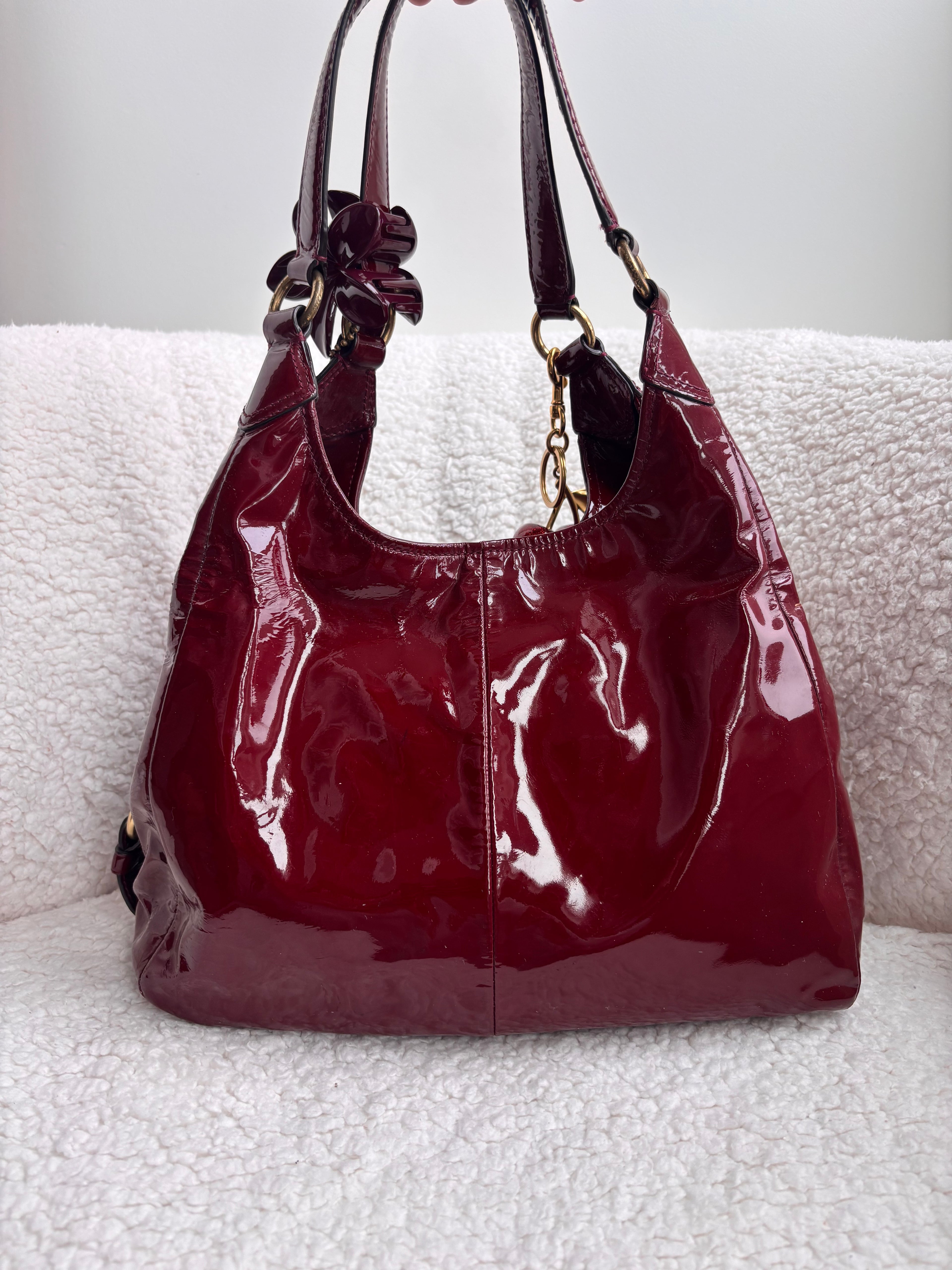 Coach Maggie Cherry Red Patent Leather Shoulder Bag