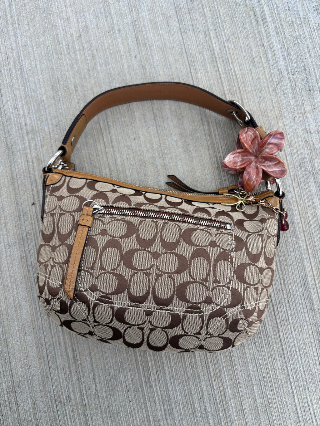 Coach Brown Hobo Signature Jacquard