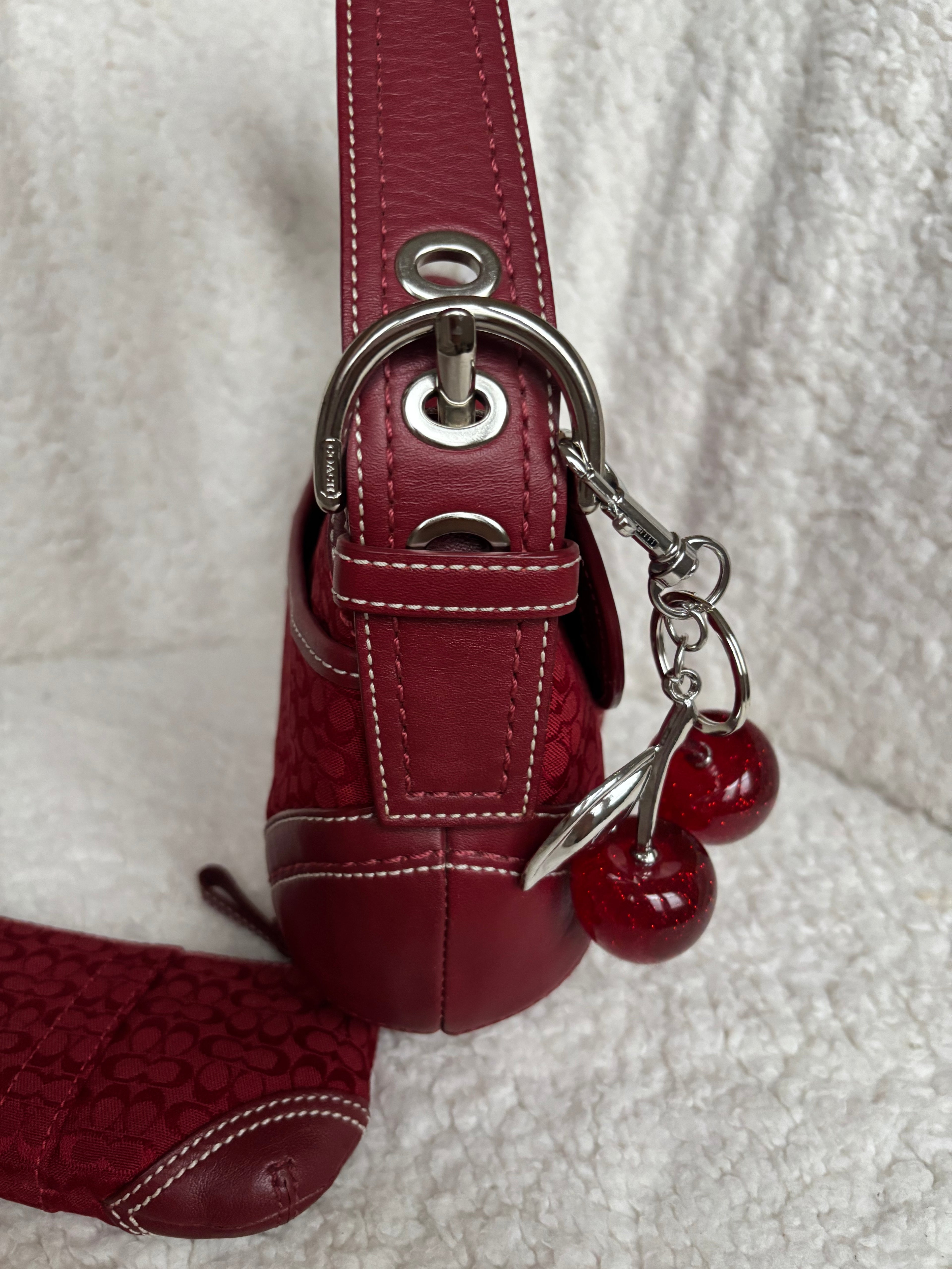 Y2K Coach Mini Soho Red Signature + Matching coin purse