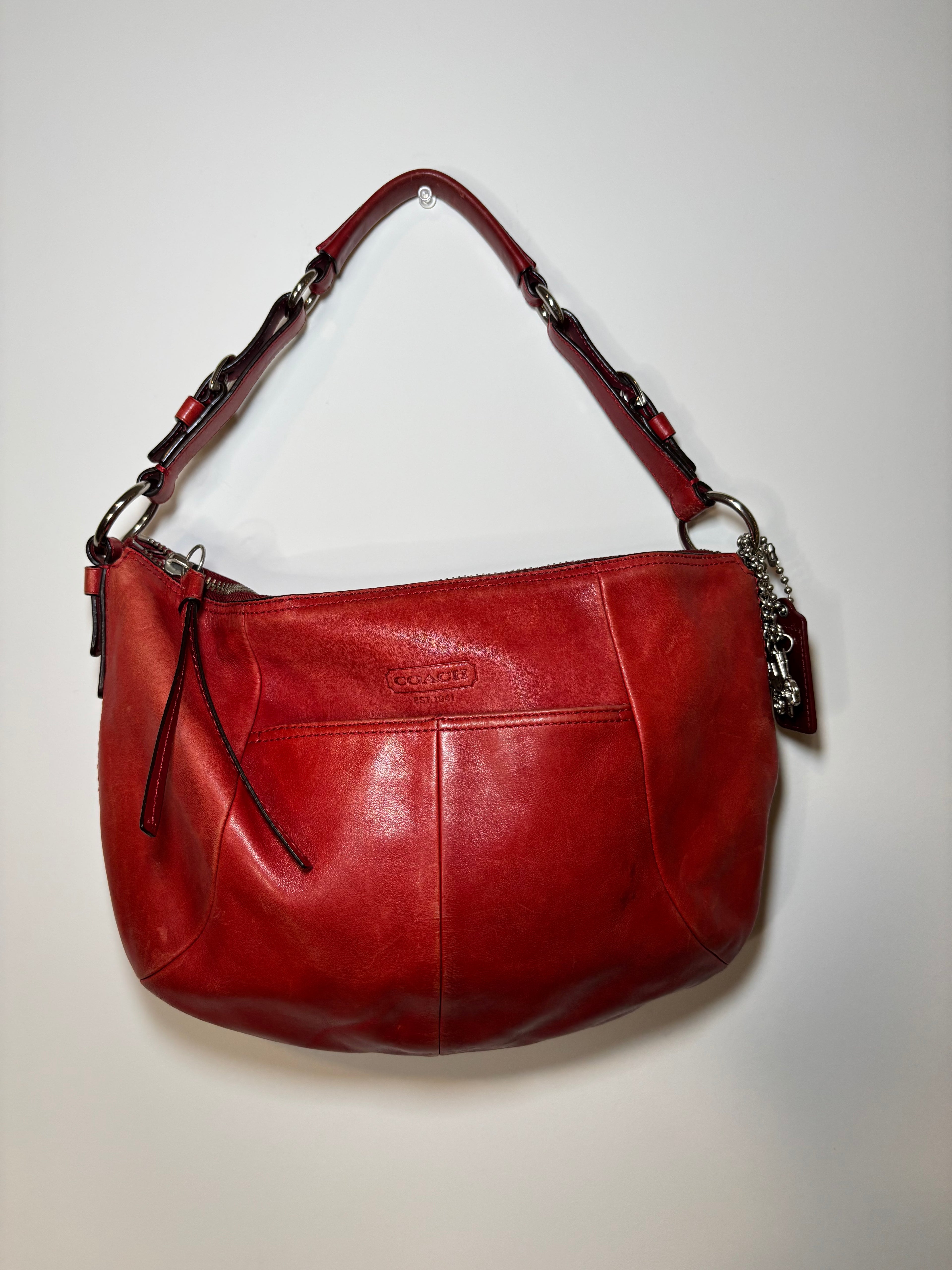 Coach Red Leather Hobo