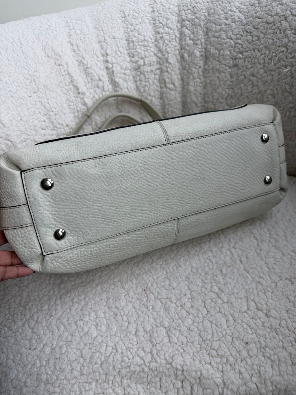 Coach Penelope White Pebbled Leather Shoulder Bag