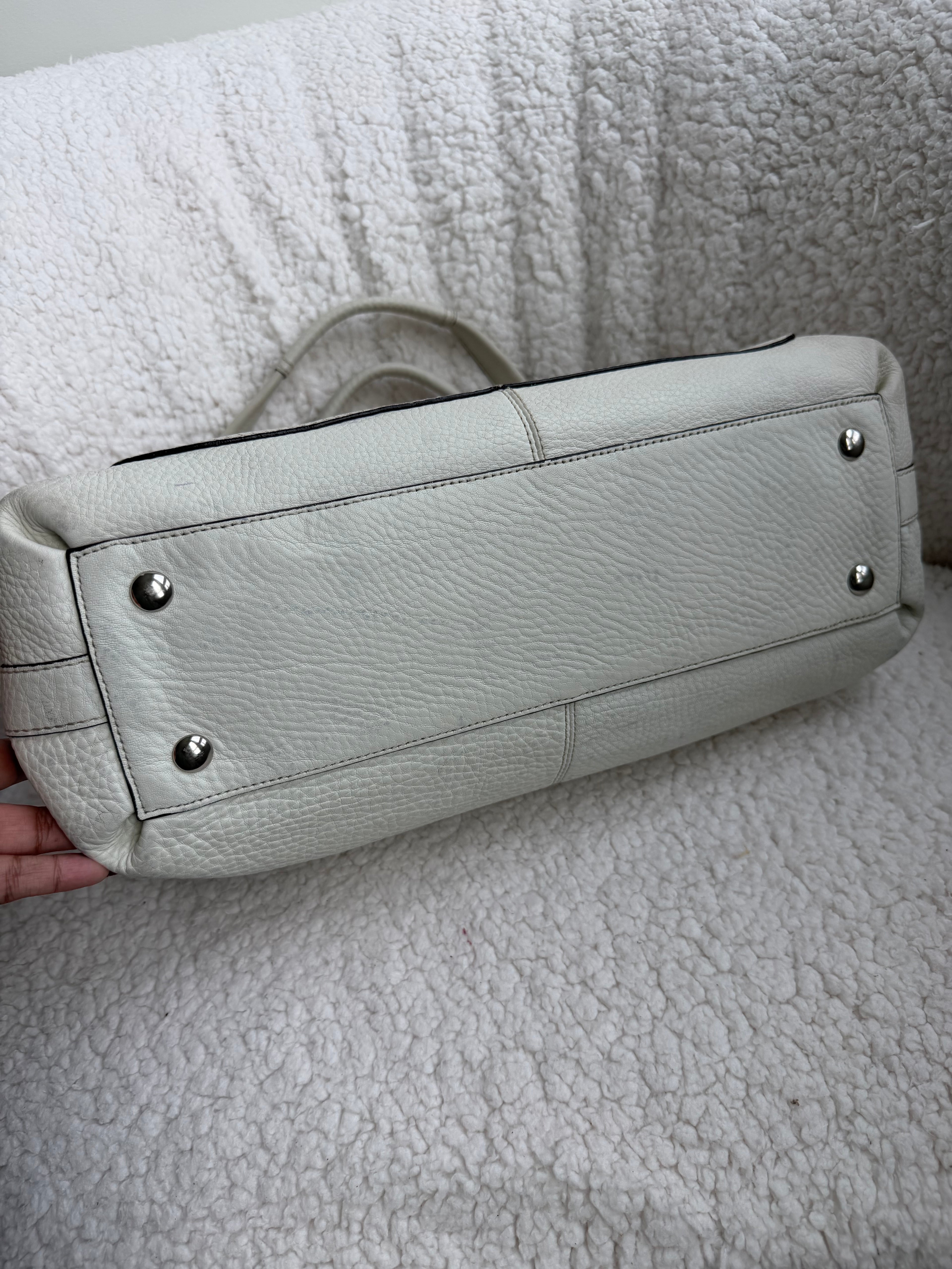 Coach Penelope White Pebbled Leather Shoulder Bag