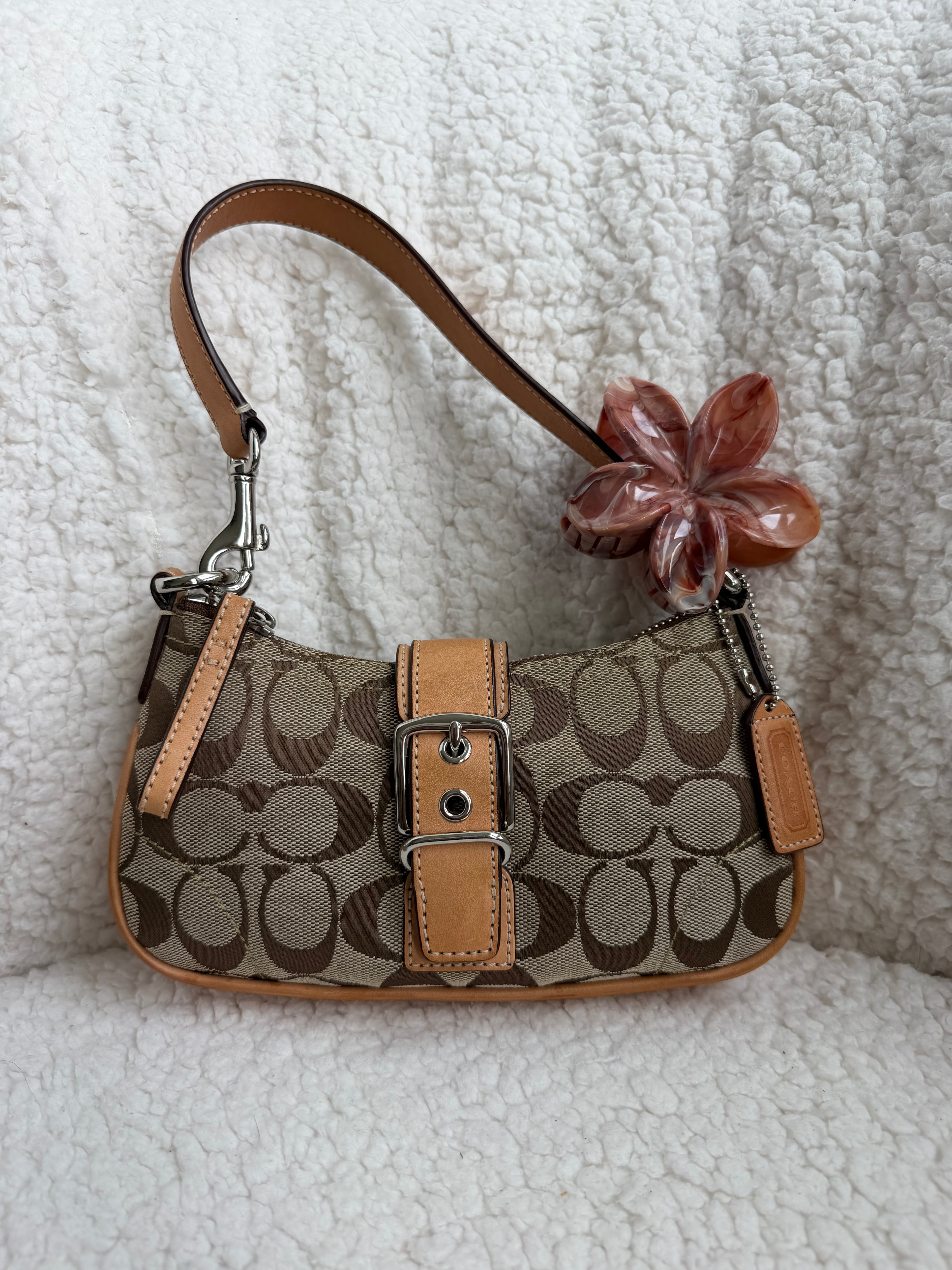 Coach Brown Signature Demi Buckle Bag