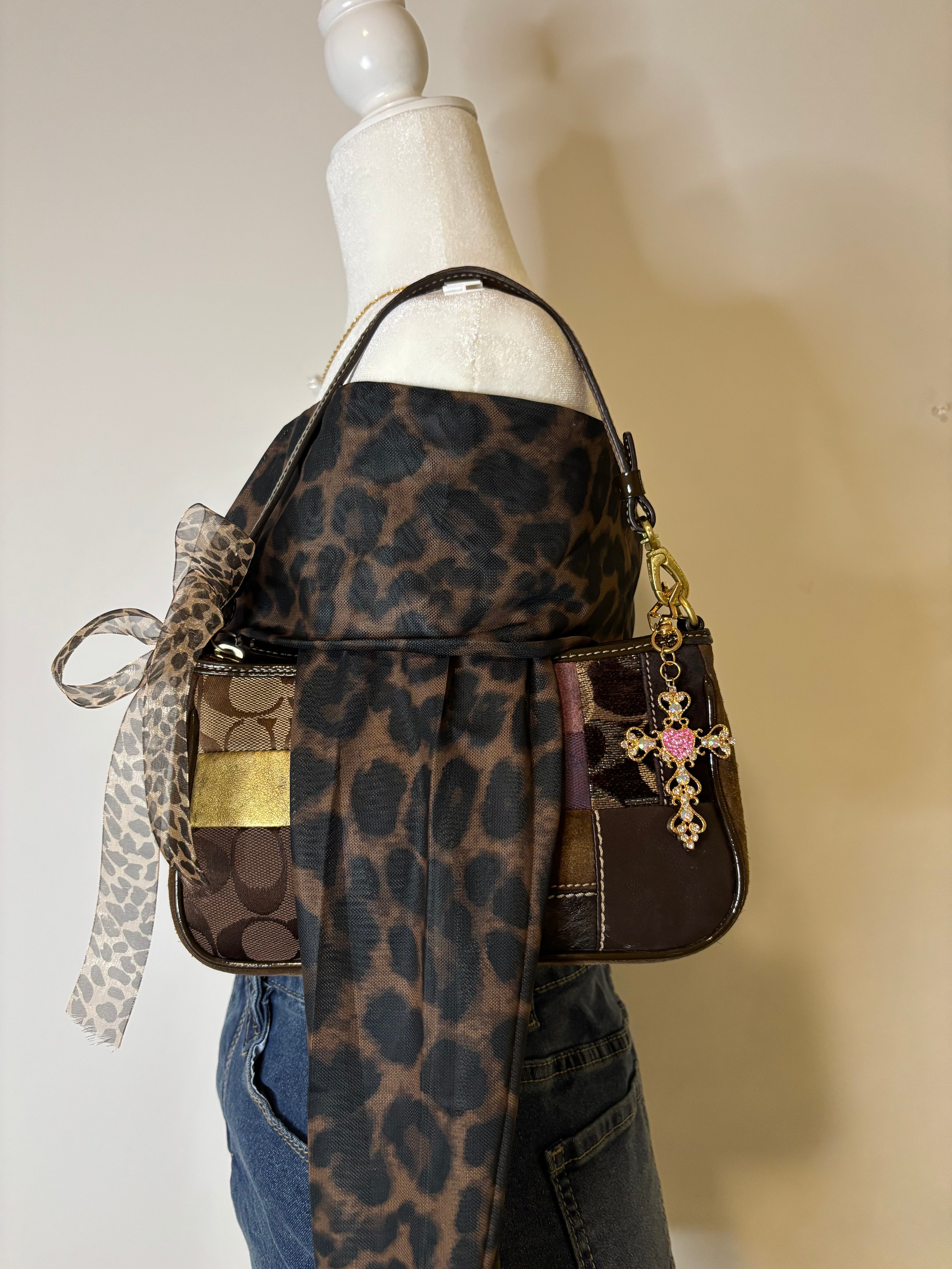 Coach Demi Bag Leopard Patchwork
