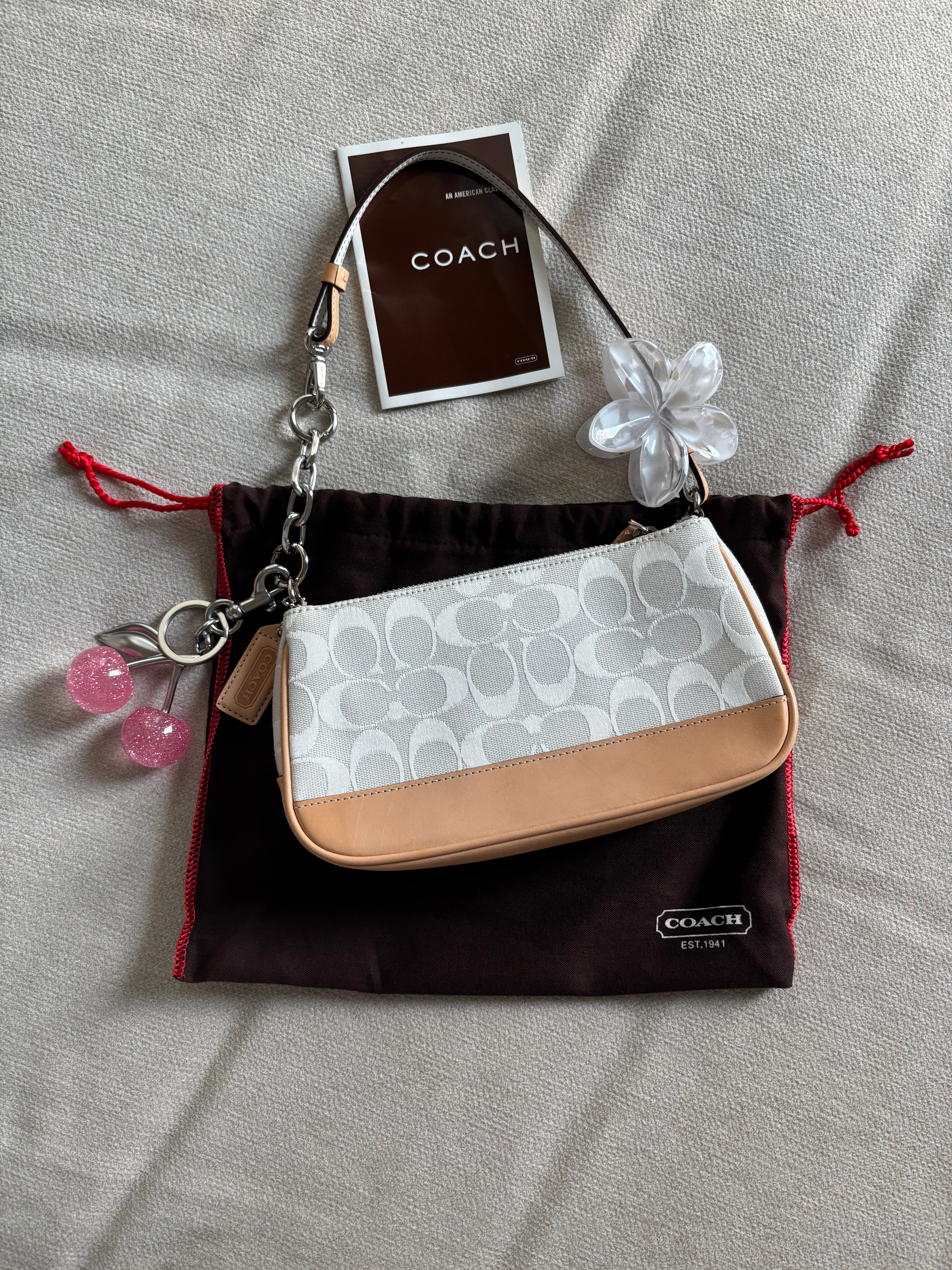 Coach Demi Bag White Signature Jacquard