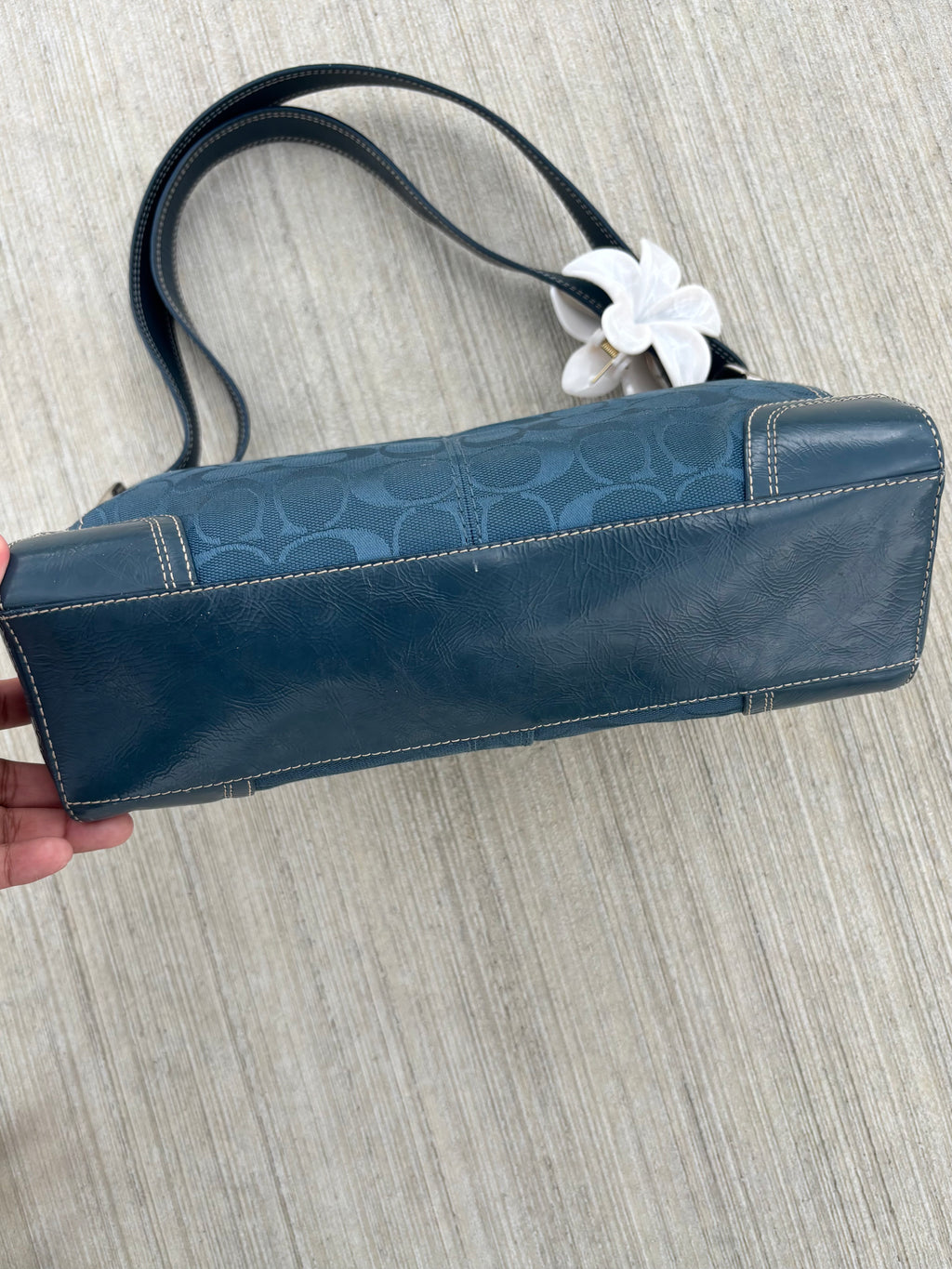Y2K Coach Dark Blue Hampton Shoulder Bag