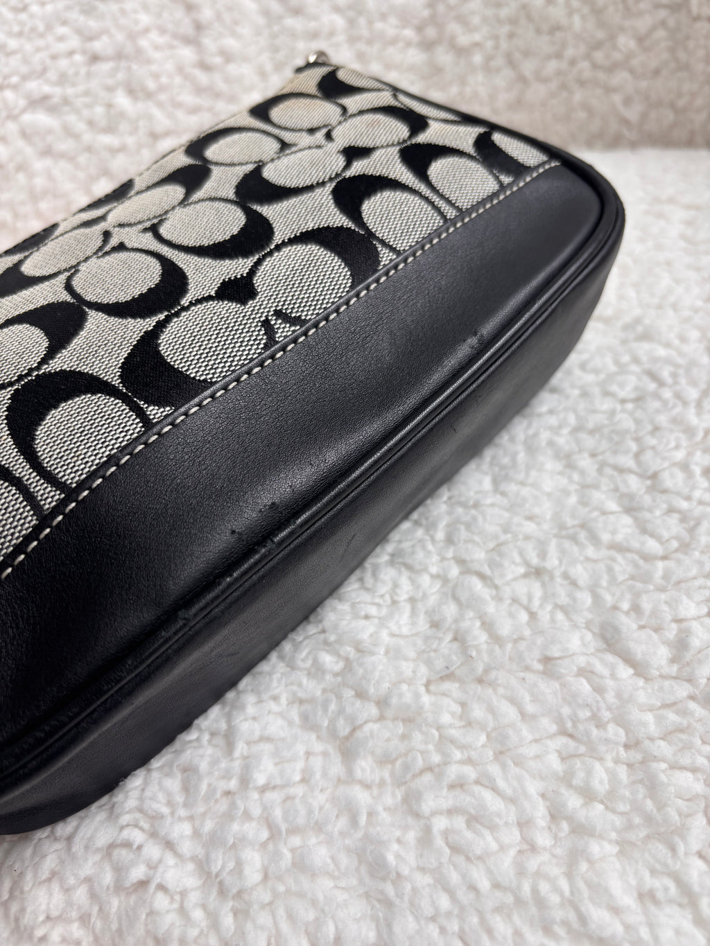Coach Demi Bag Black and Grey Signature
