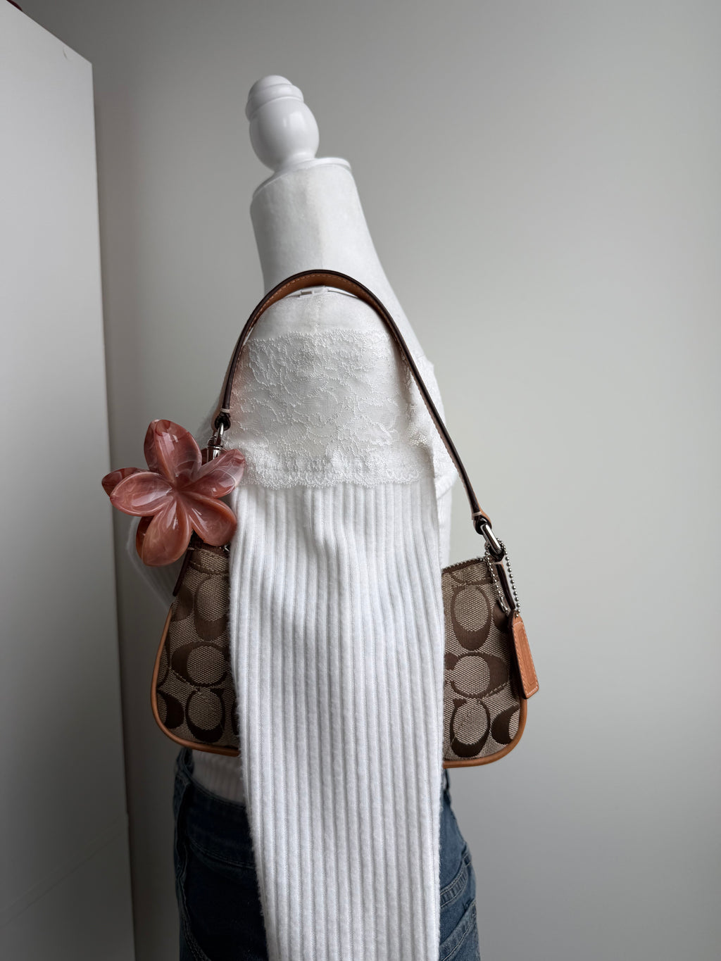 Coach Brown Signature Demi Buckle Bag