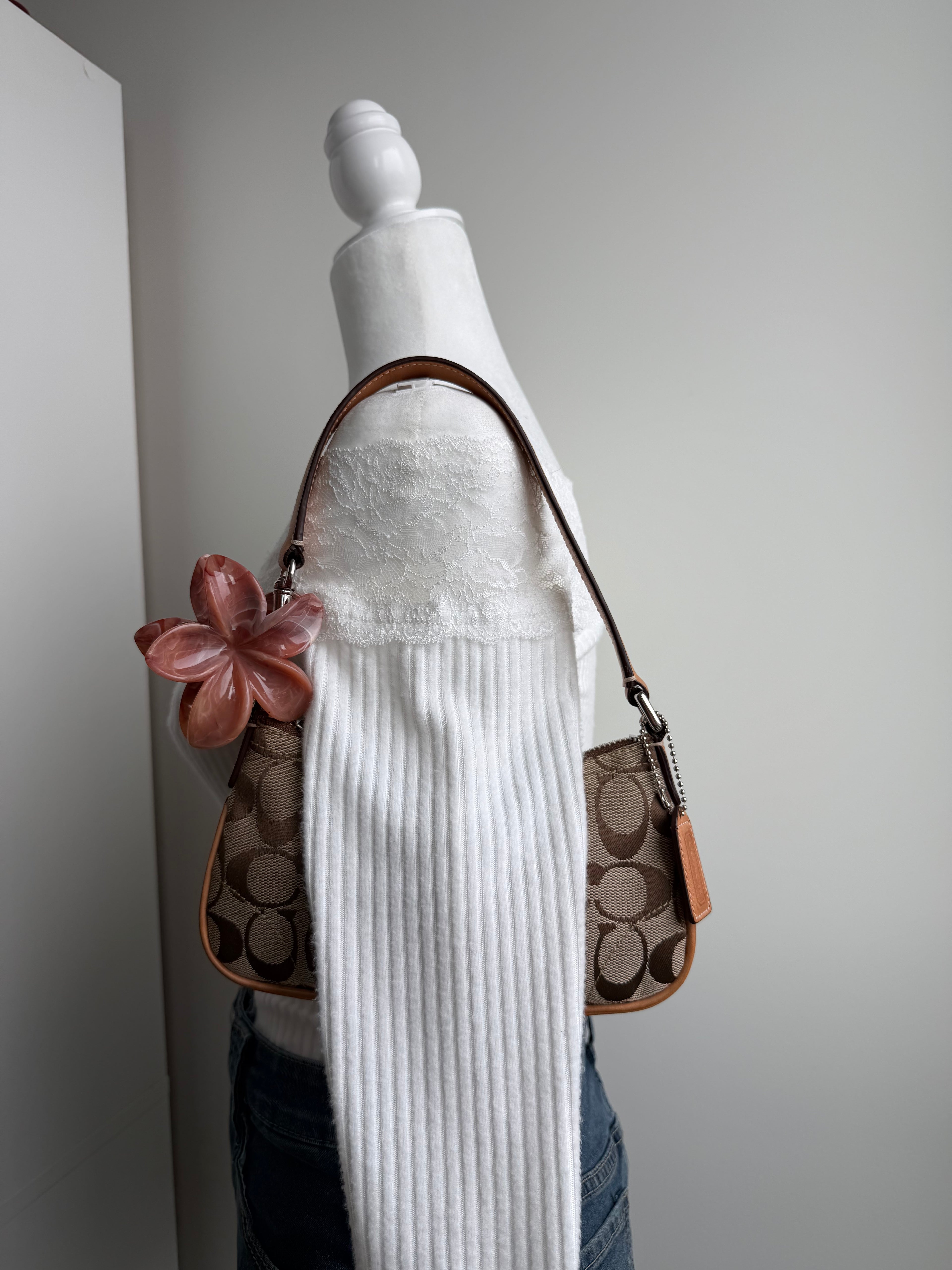 Coach Brown Signature Demi Buckle Bag