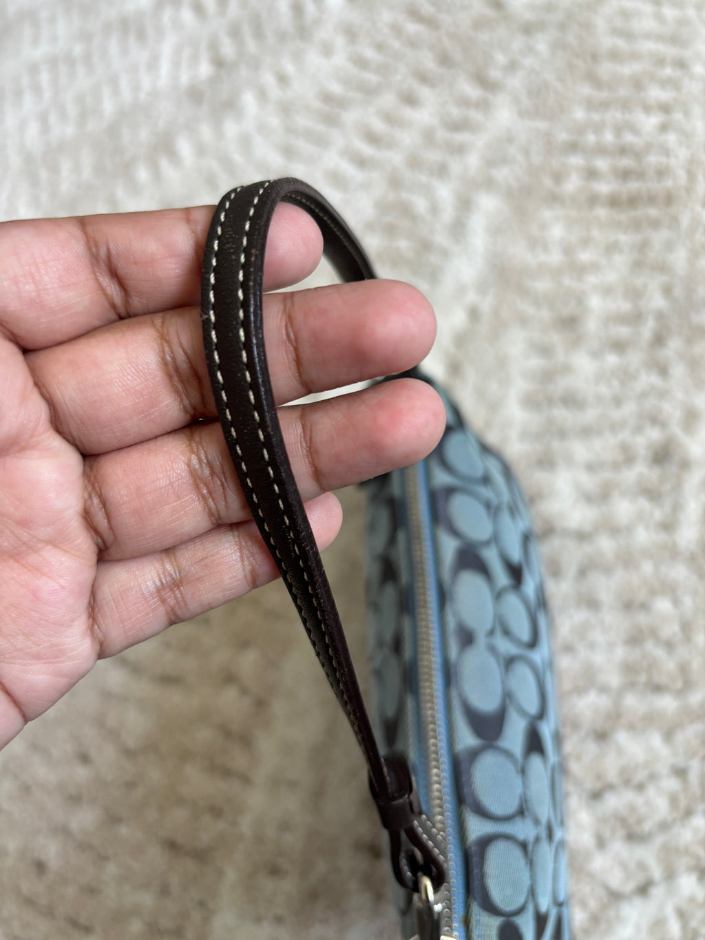 Coach Demi Bag Blue Denim Signature
