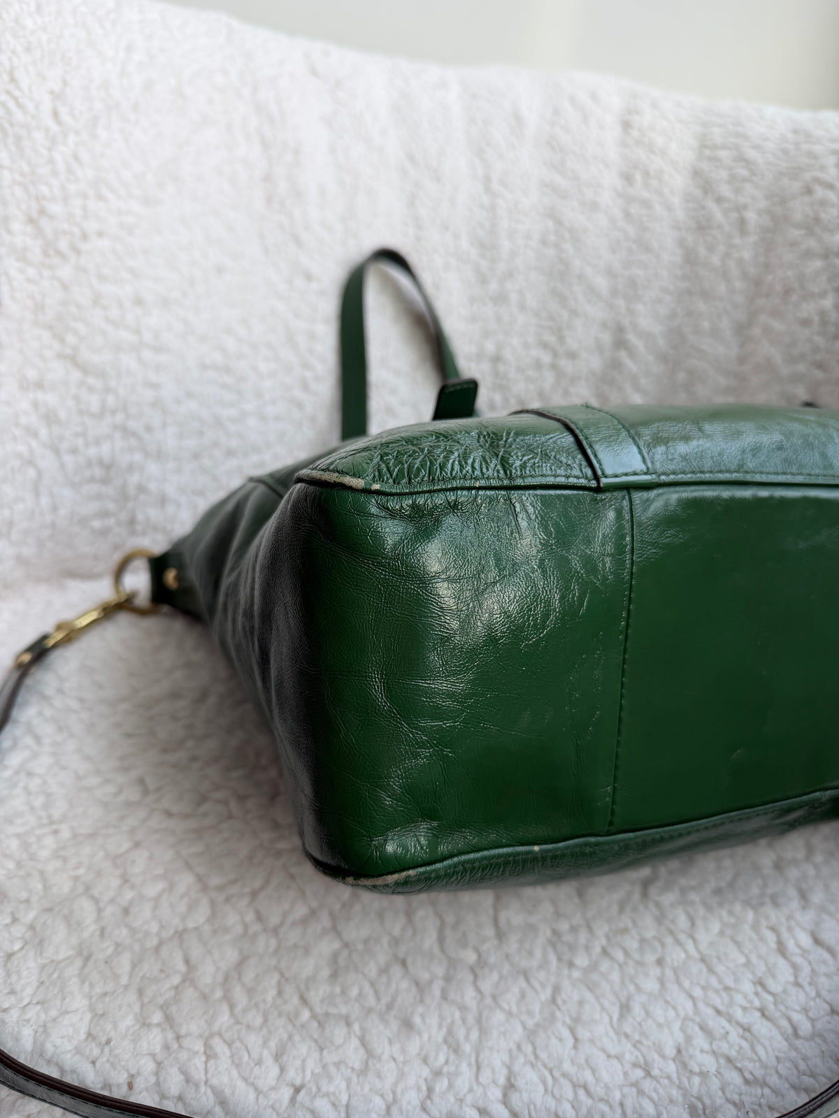 Coach Green Patent Leather Tote