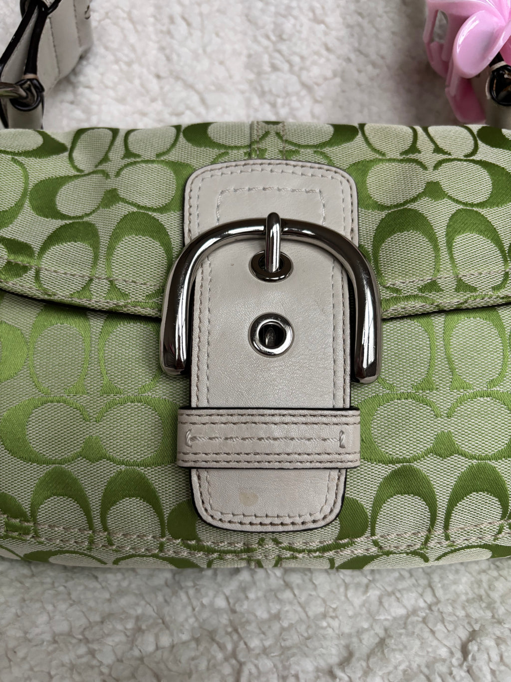 Y2K Coach Soho Green Signature