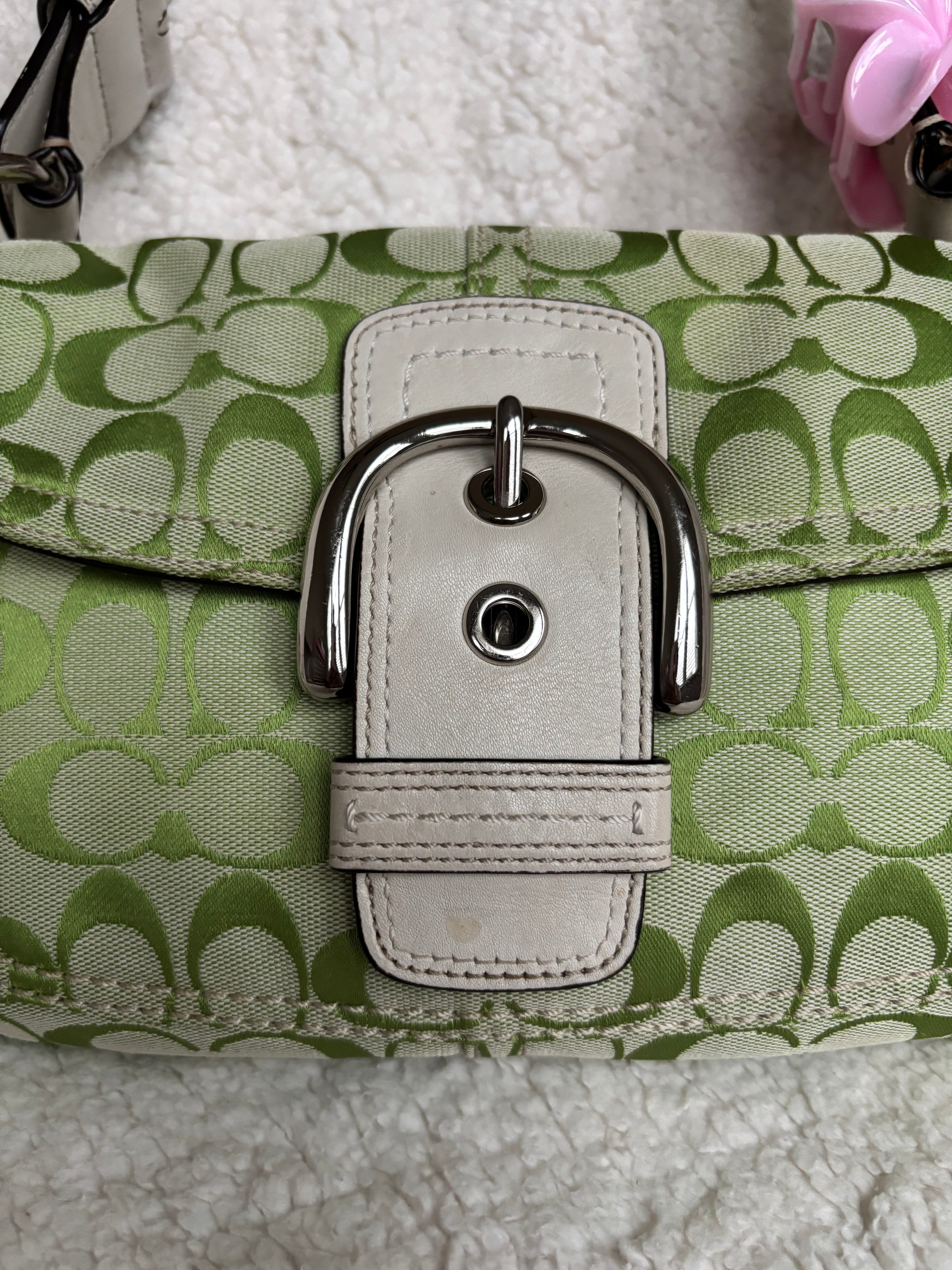 Y2K Coach Soho Green Signature