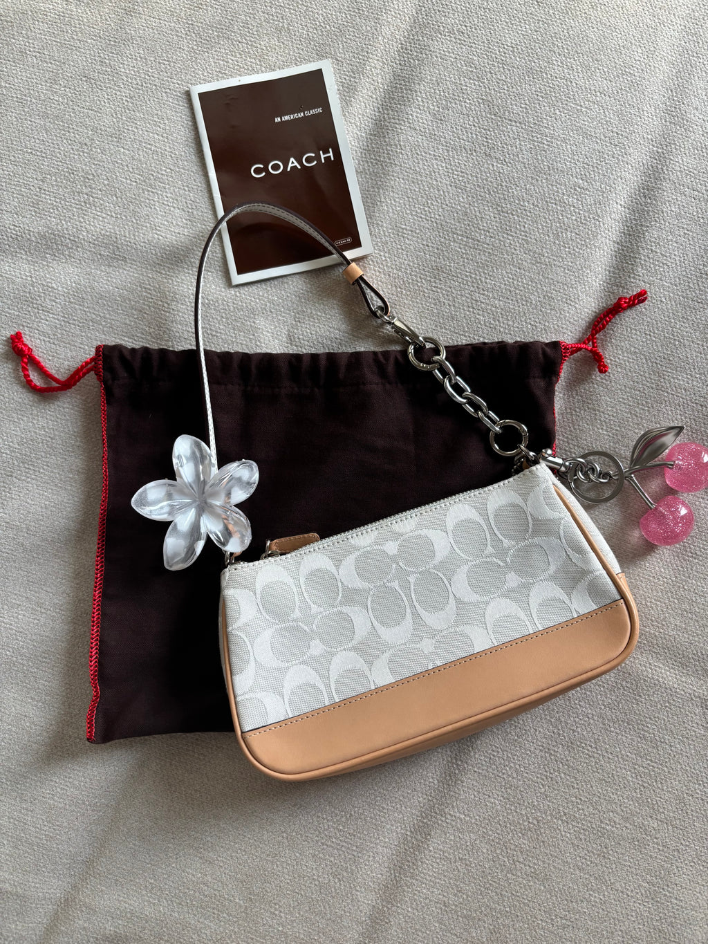 Coach Demi Bag White Signature Jacquard