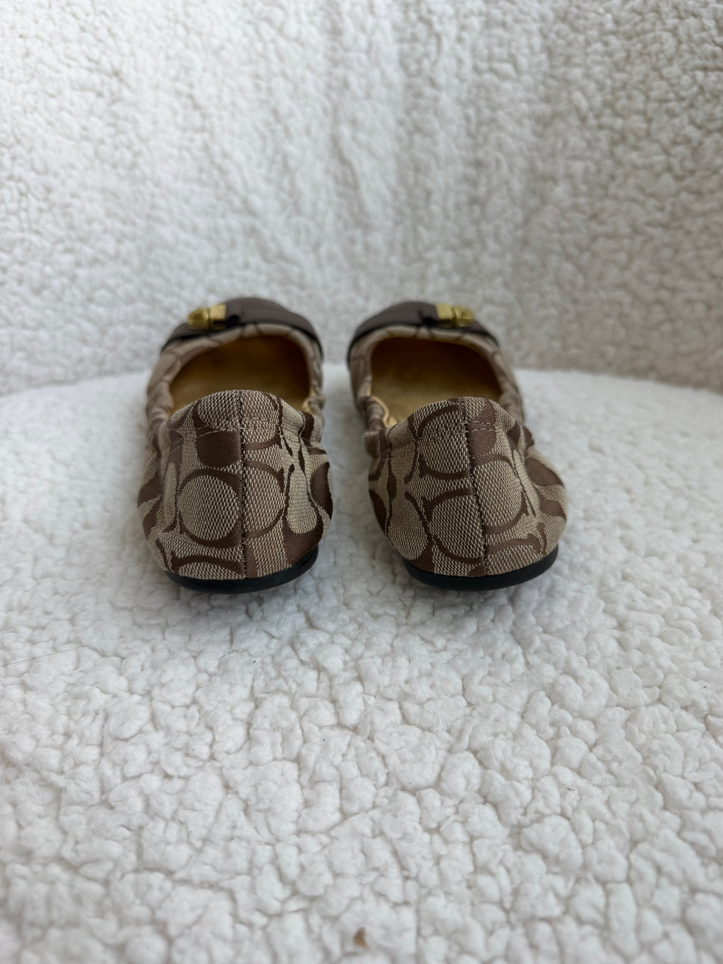 Coach Brown Signature Ballet Flats