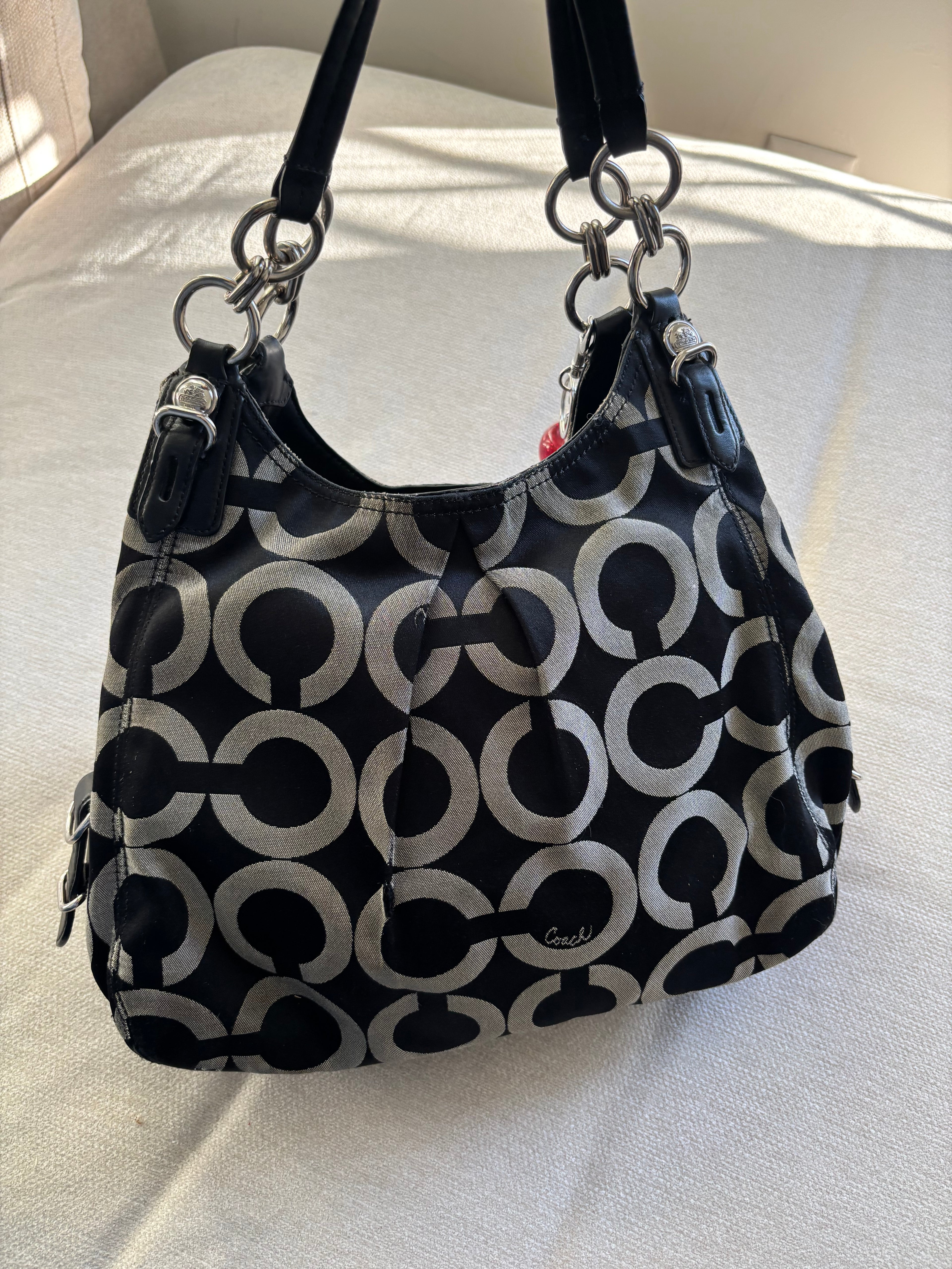 Coach Maggie Black and Grey Shoulder Bag