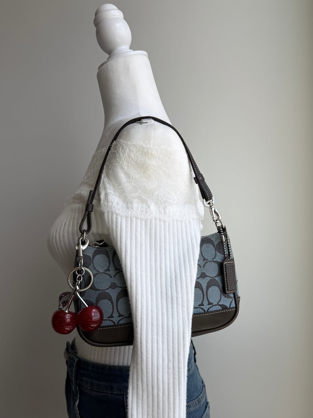 Coach Demi Bag Blue Denim Signature