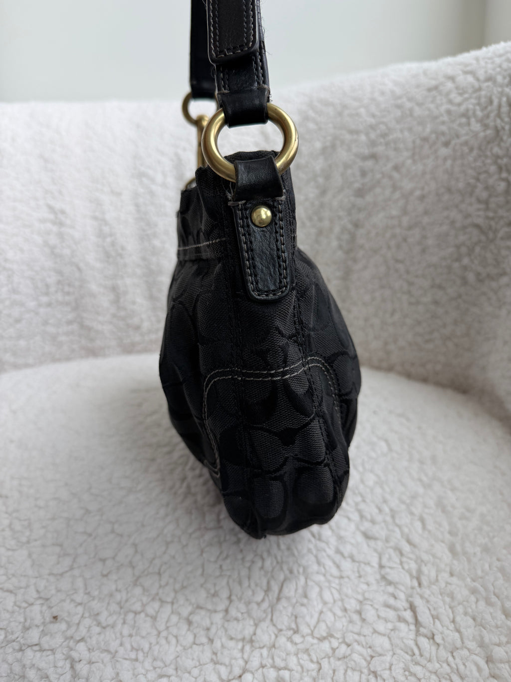 Coach Black Canvas Shoulder Bag