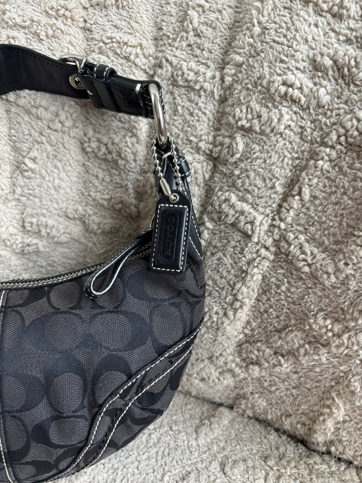 Y2K Coach Black Signature Mini Hobo – Y2KBYALE