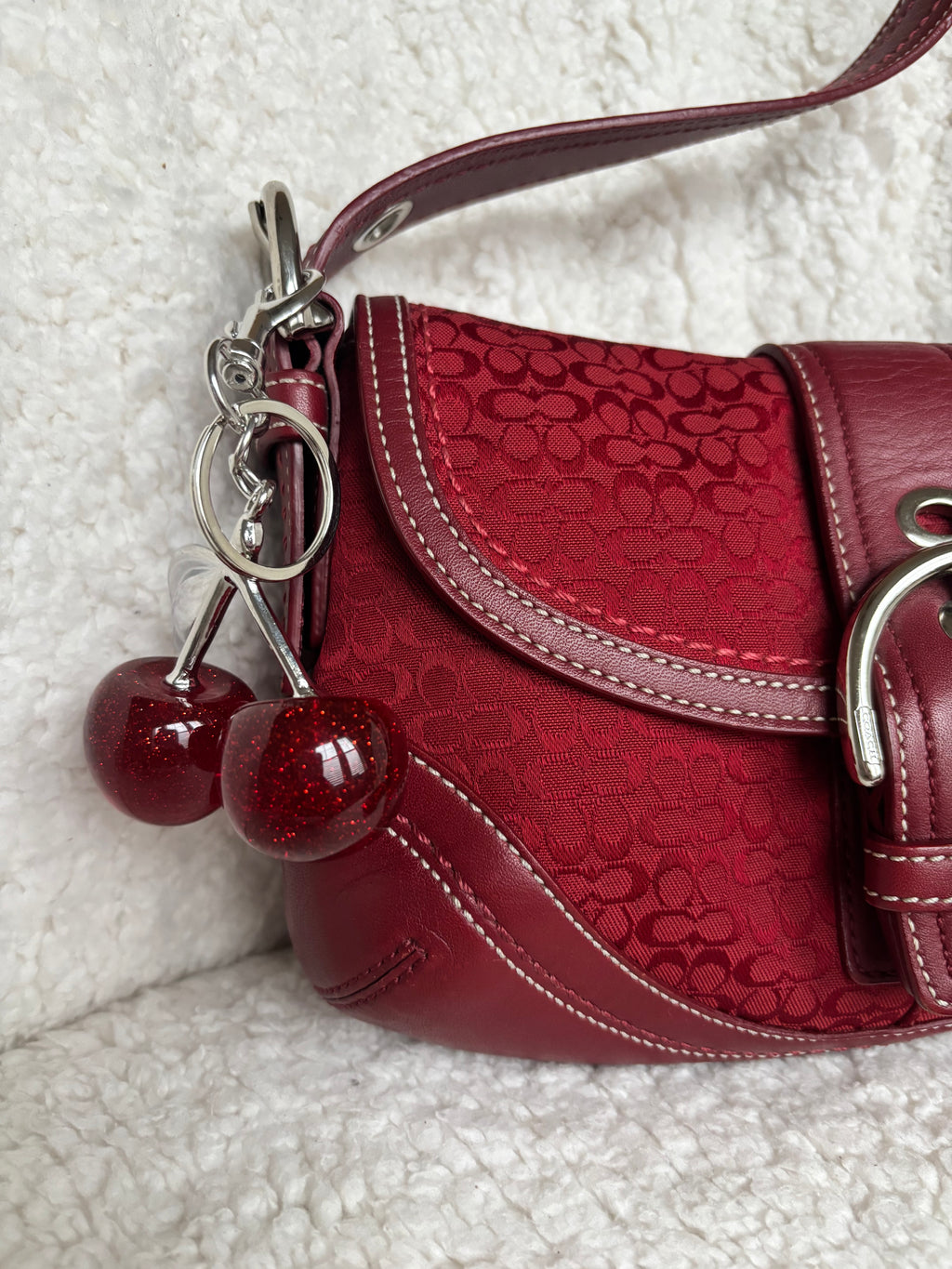 Y2K Coach Mini Soho Red Signature + Matching coin purse