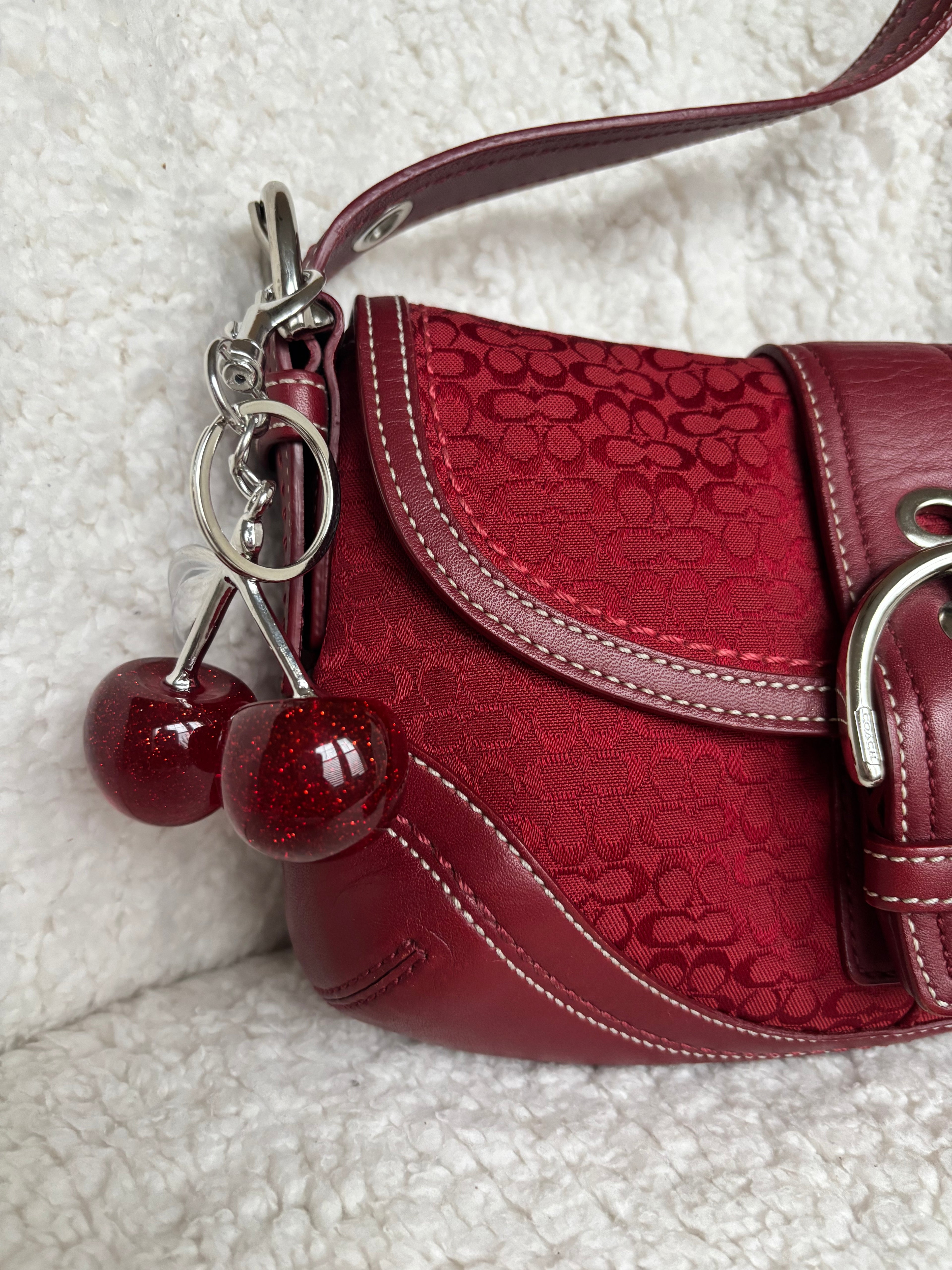 Y2K Coach Mini Soho Red Signature + Matching coin purse