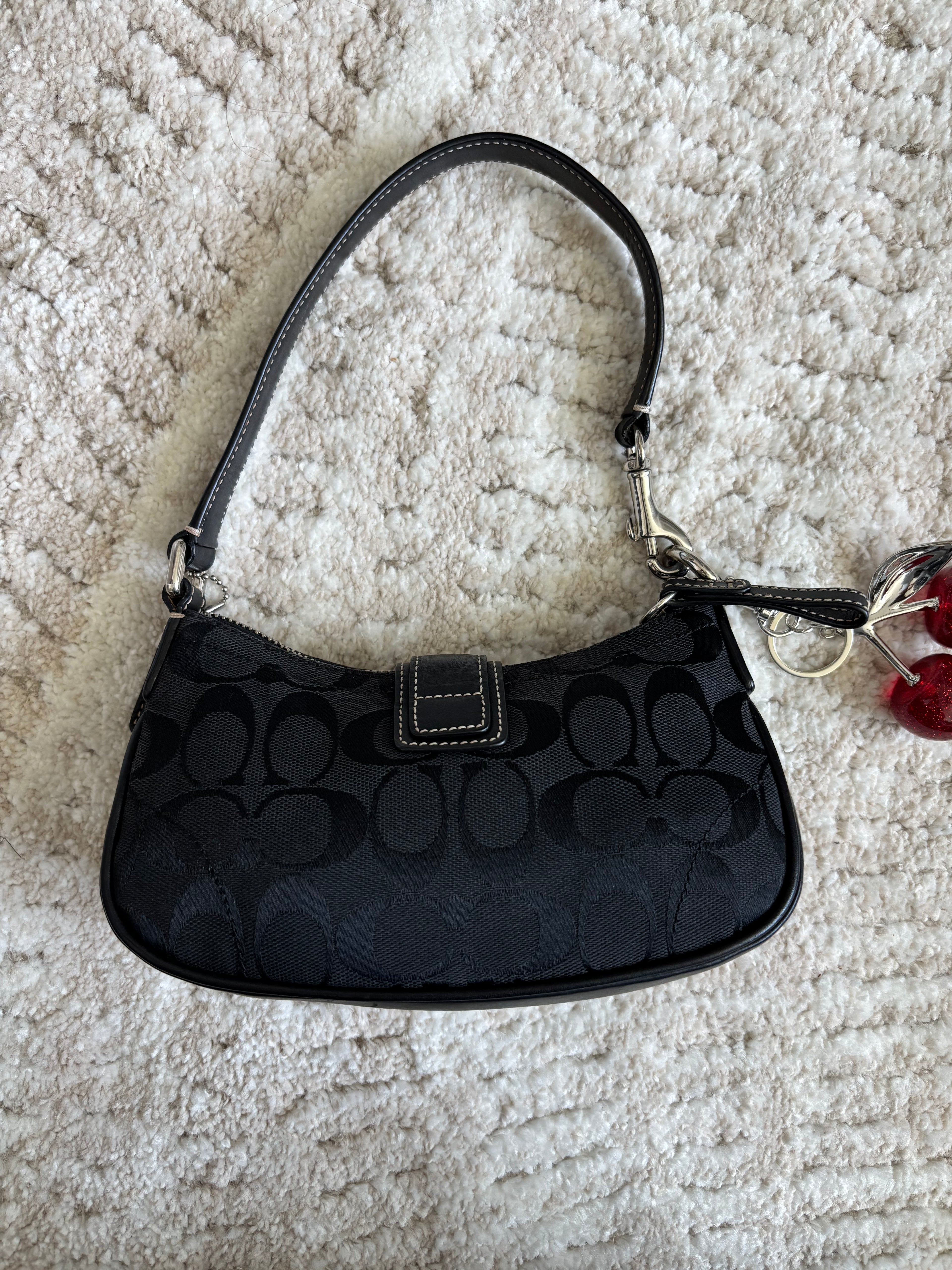 Coach Black Siganture Demi Buckle Bag