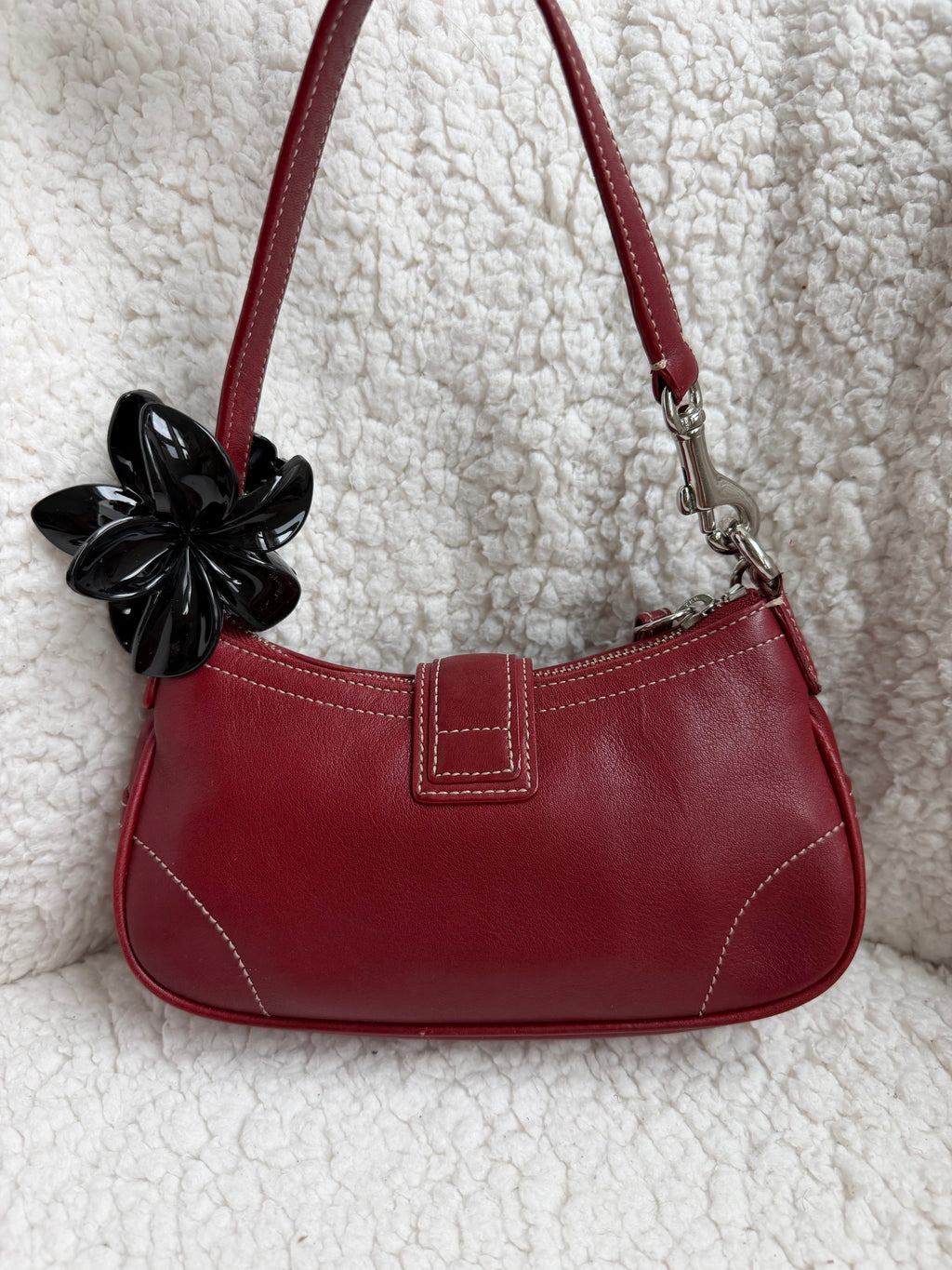 Coach Demi Buckle Bag Cherry Red