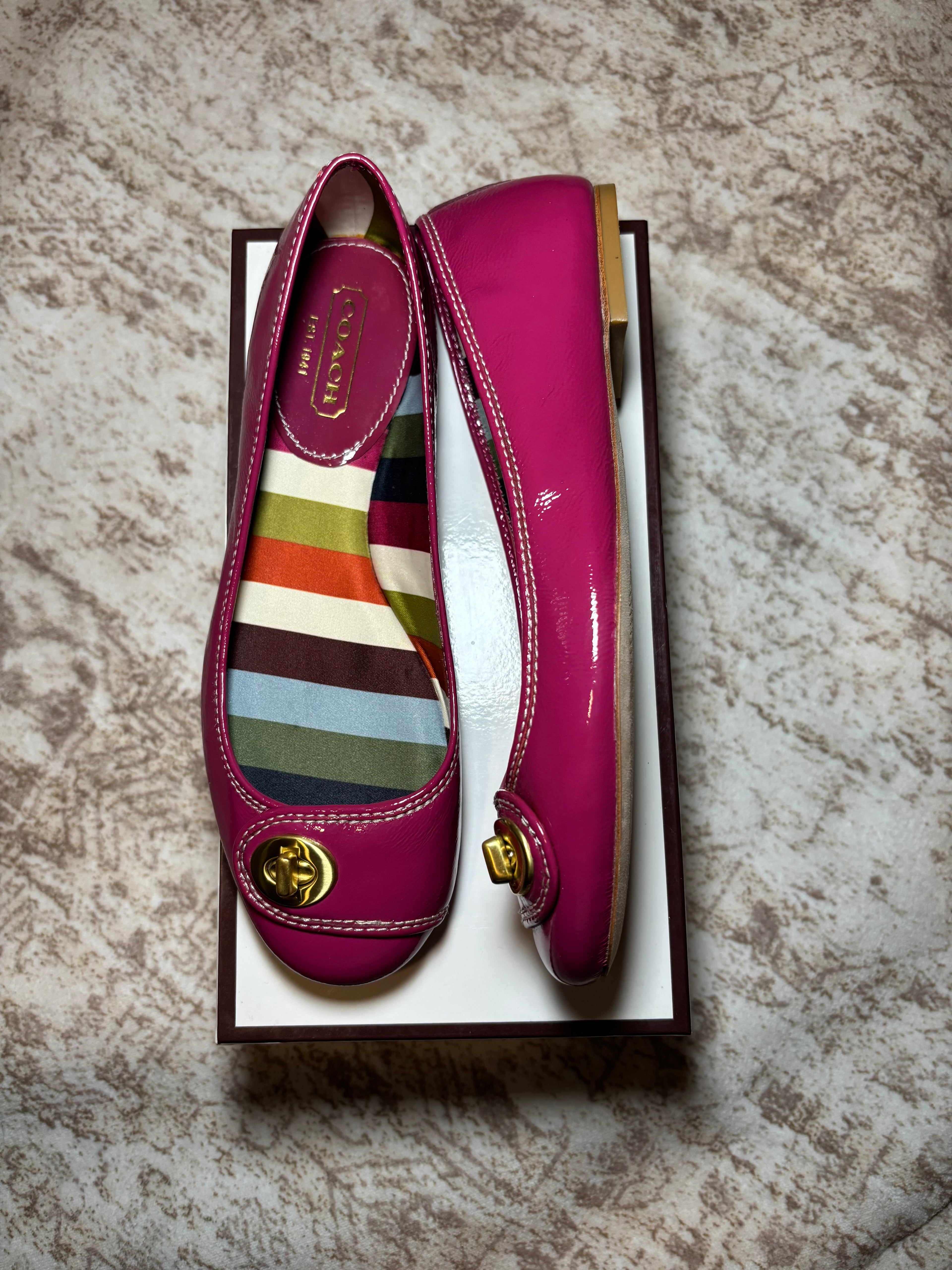 Y2K Coach Patent Leather Flats