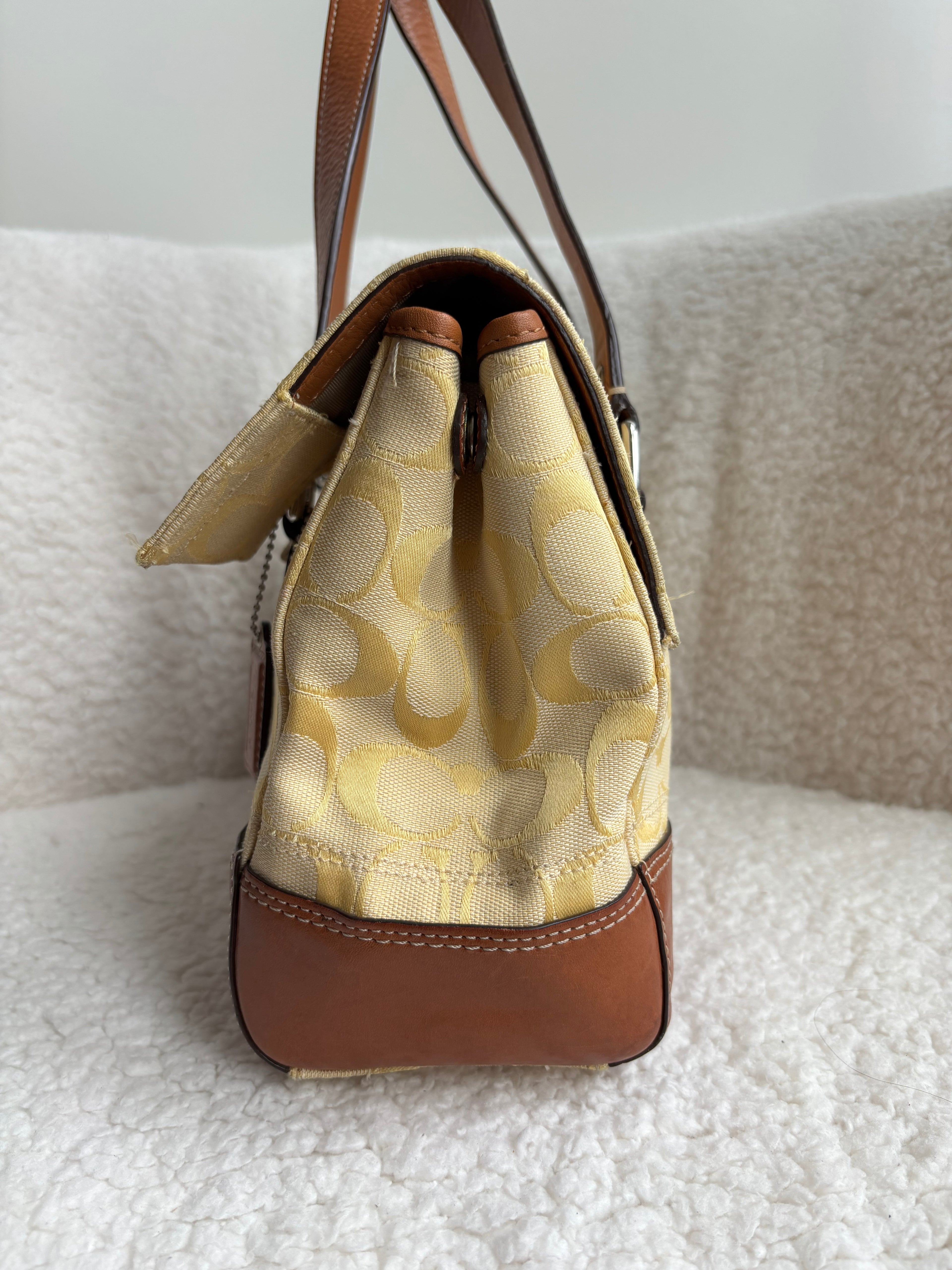 Coach Hampton Yellow Satchel