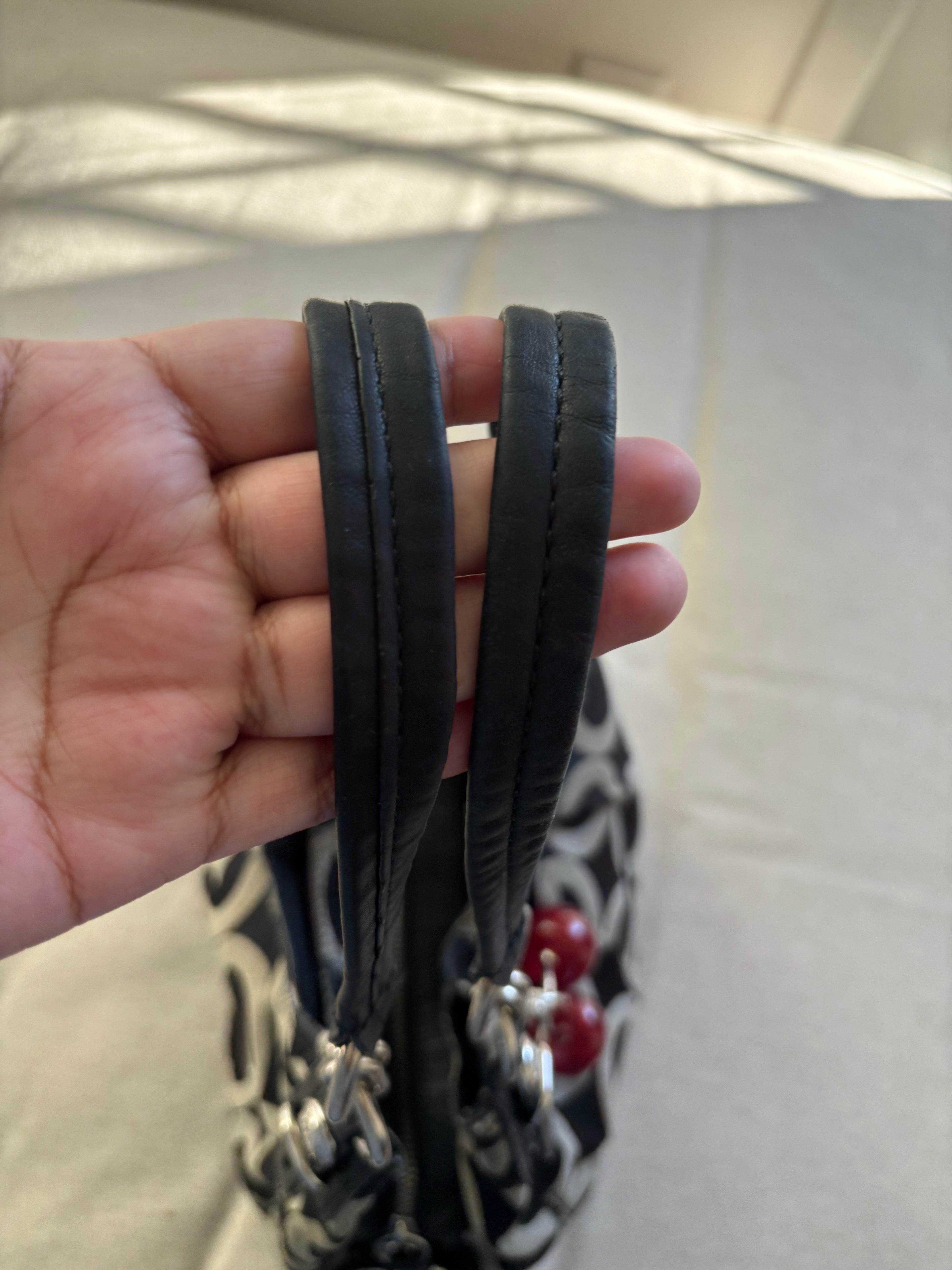 Coach Maggie Black and Grey Shoulder Bag