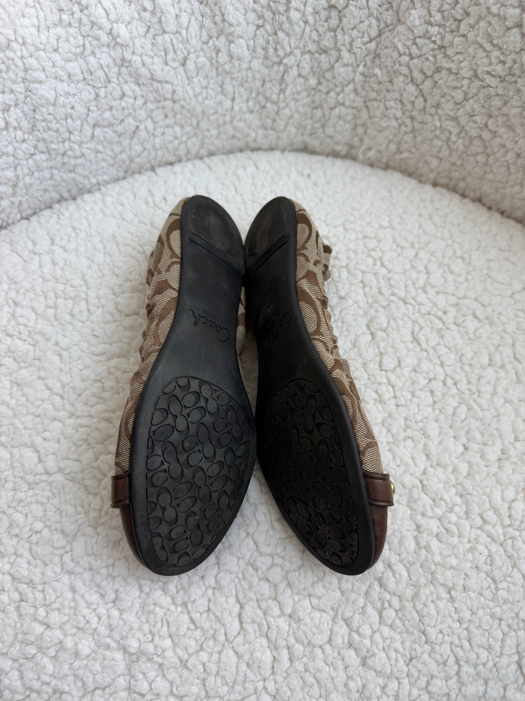 Coach Brown Signature Ballet Flats