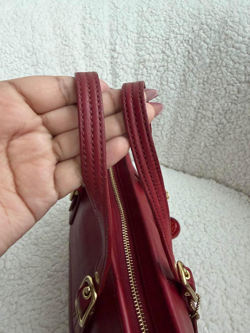 Coach Cherry Red Leather Mini Tote