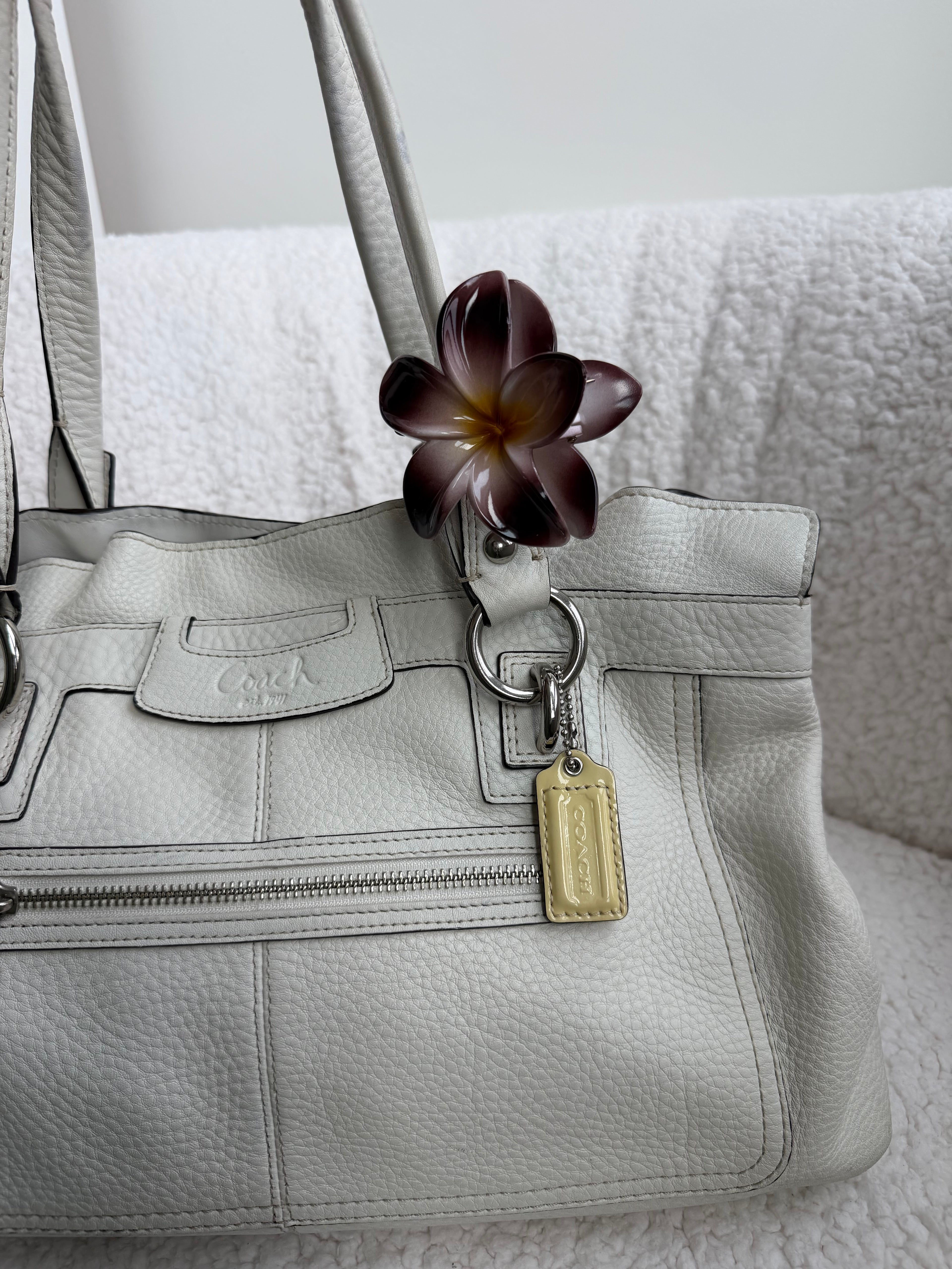 Coach Penelope White Pebbled Leather Shoulder Bag