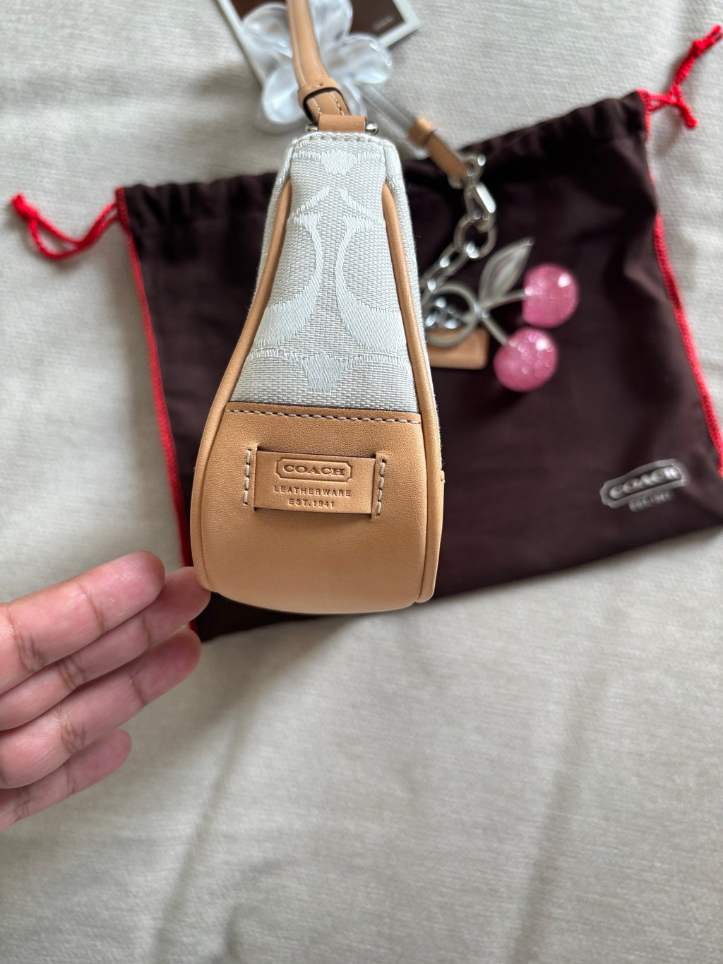 Coach Demi Bag White Signature Jacquard