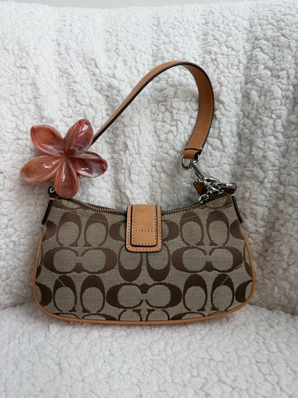 Coach Brown Signature Demi Buckle Bag