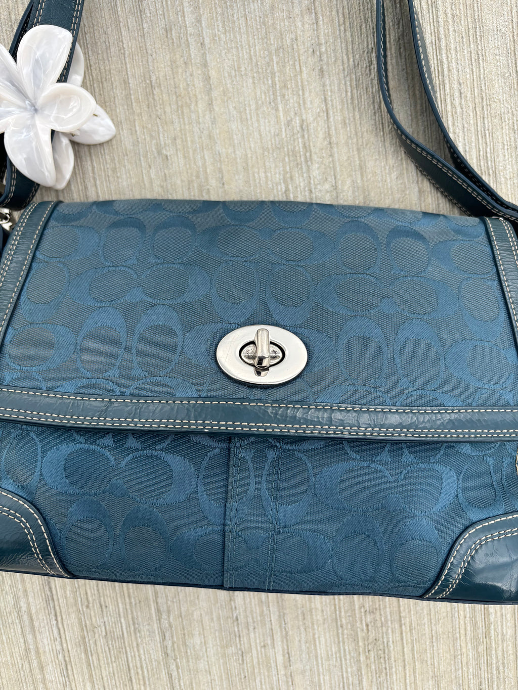 Y2K Coach Dark Blue Hampton Shoulder Bag