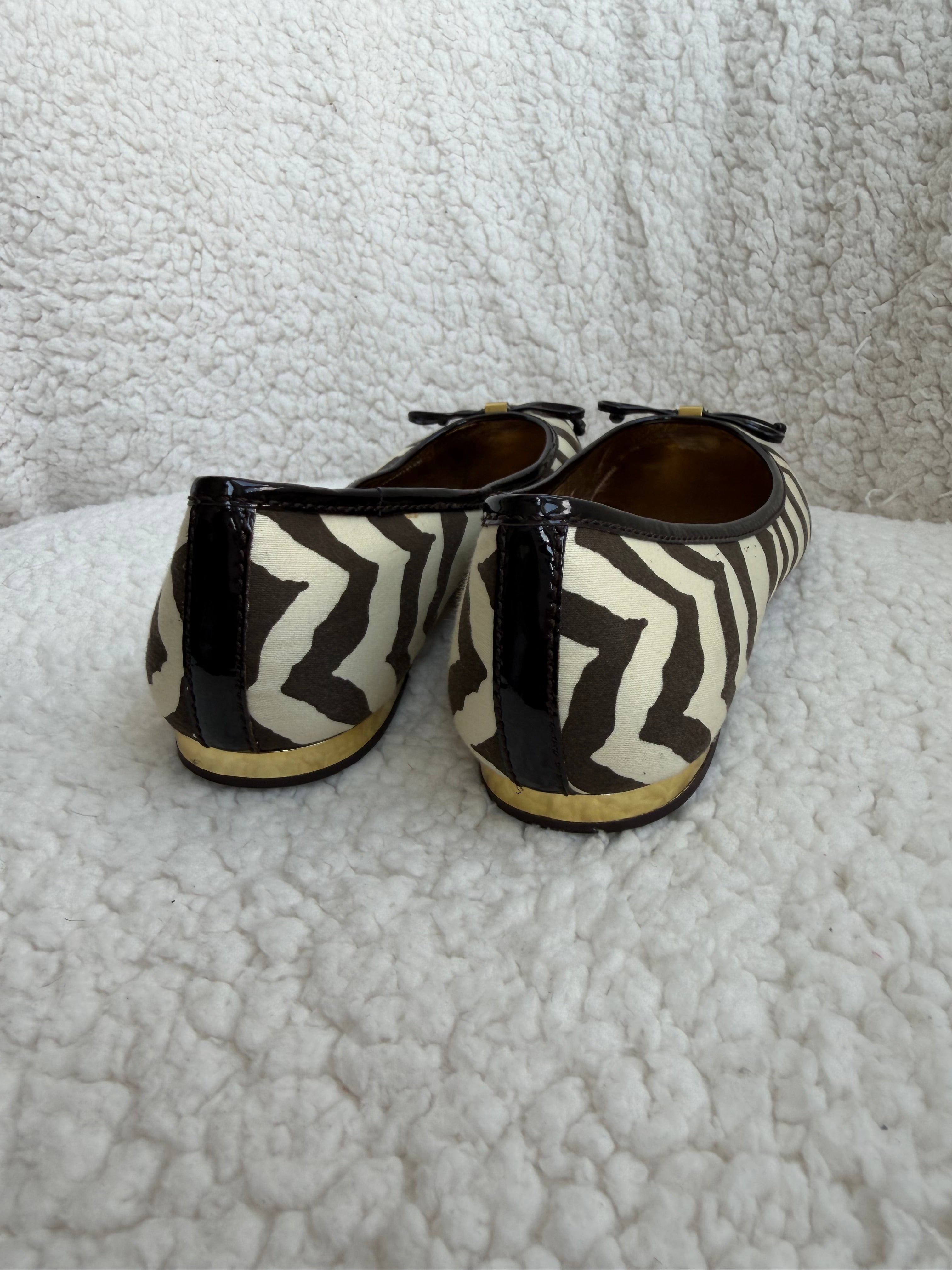 Coach Ballet Flats Zebra Print