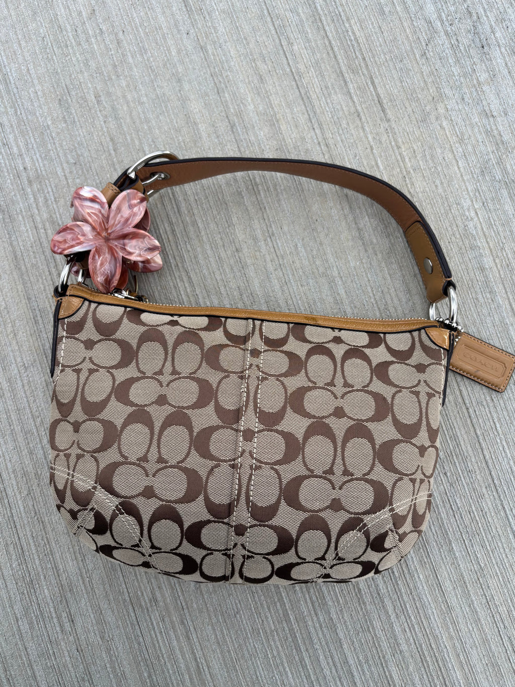 Coach Brown Hobo Signature Jacquard