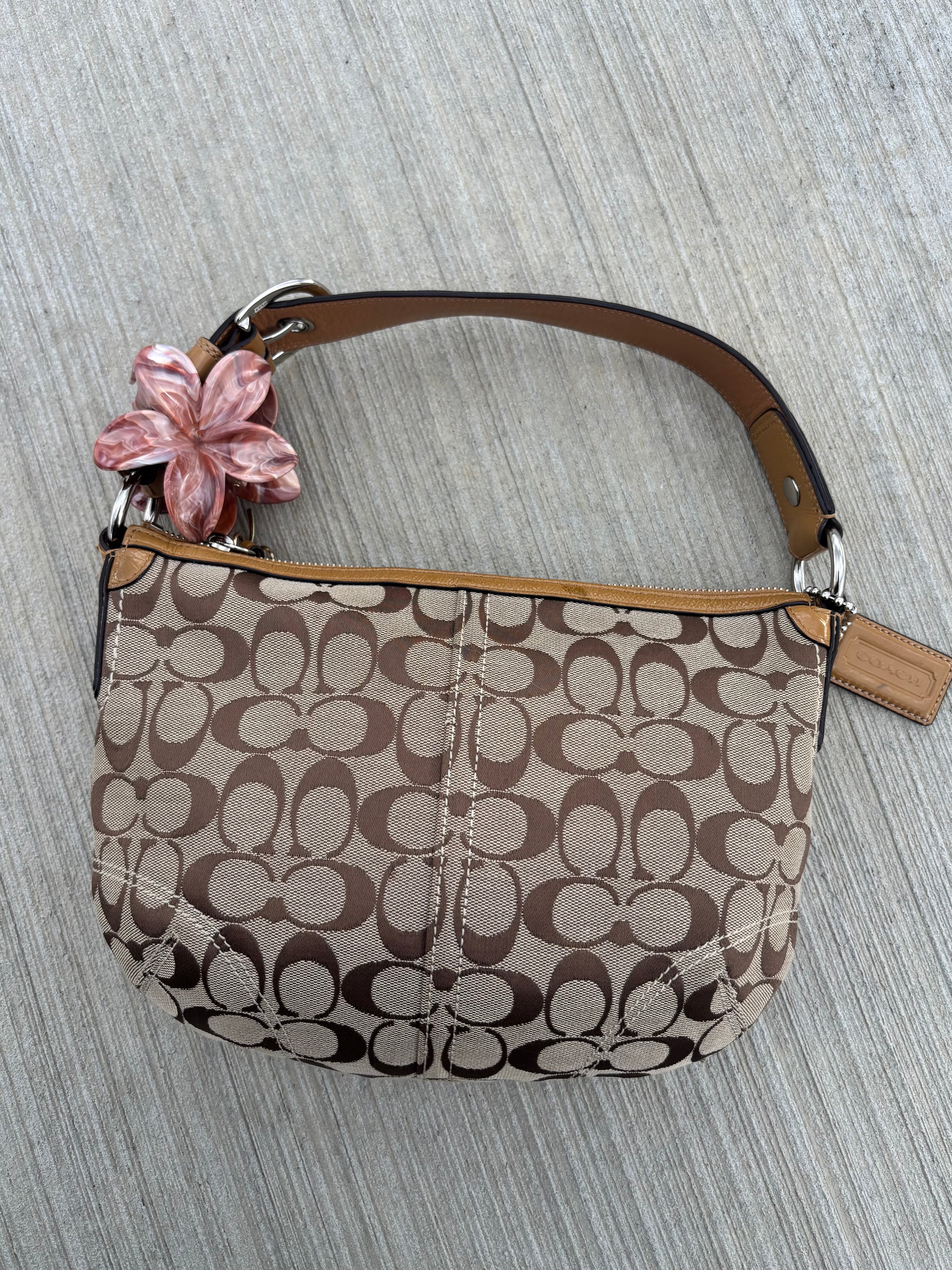 Coach Brown Hobo Signature Jacquard