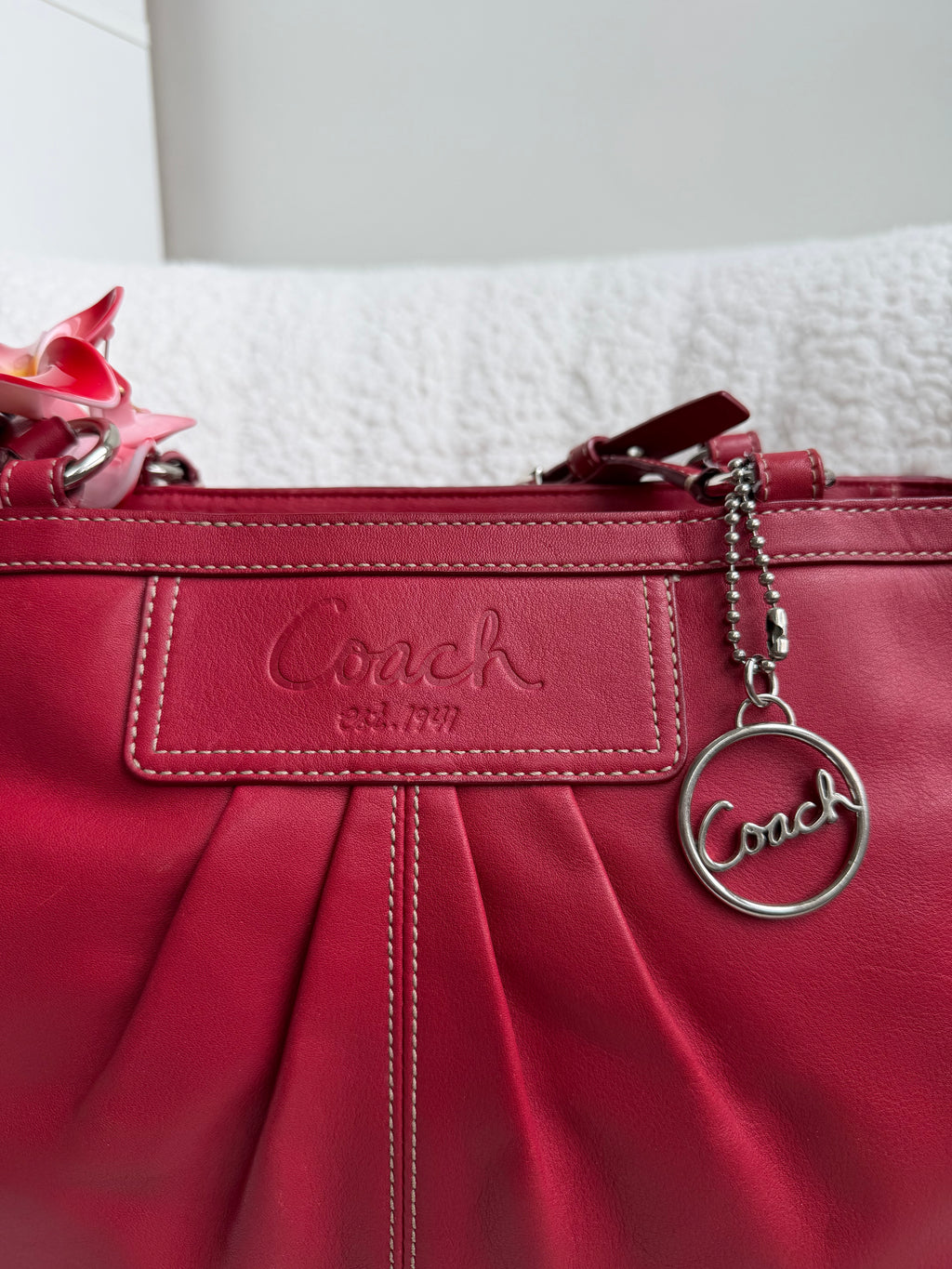 Coach Red Leather Tote