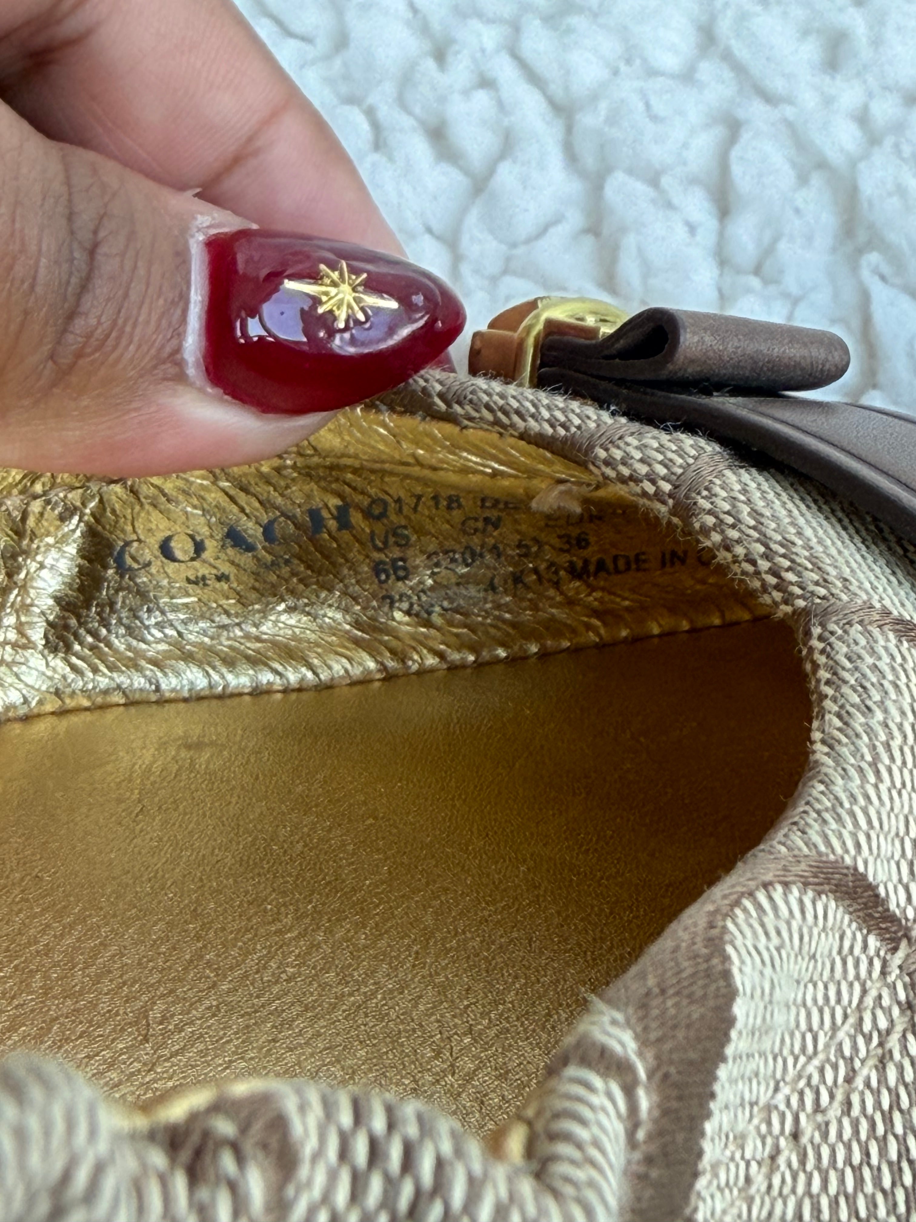 Coach Brown Signature Ballet Flats