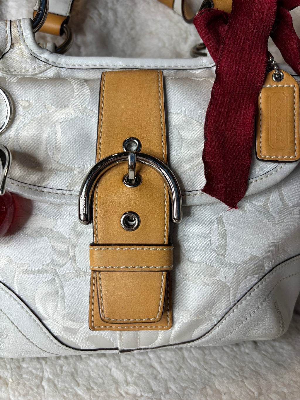 Coach White Optic Bag