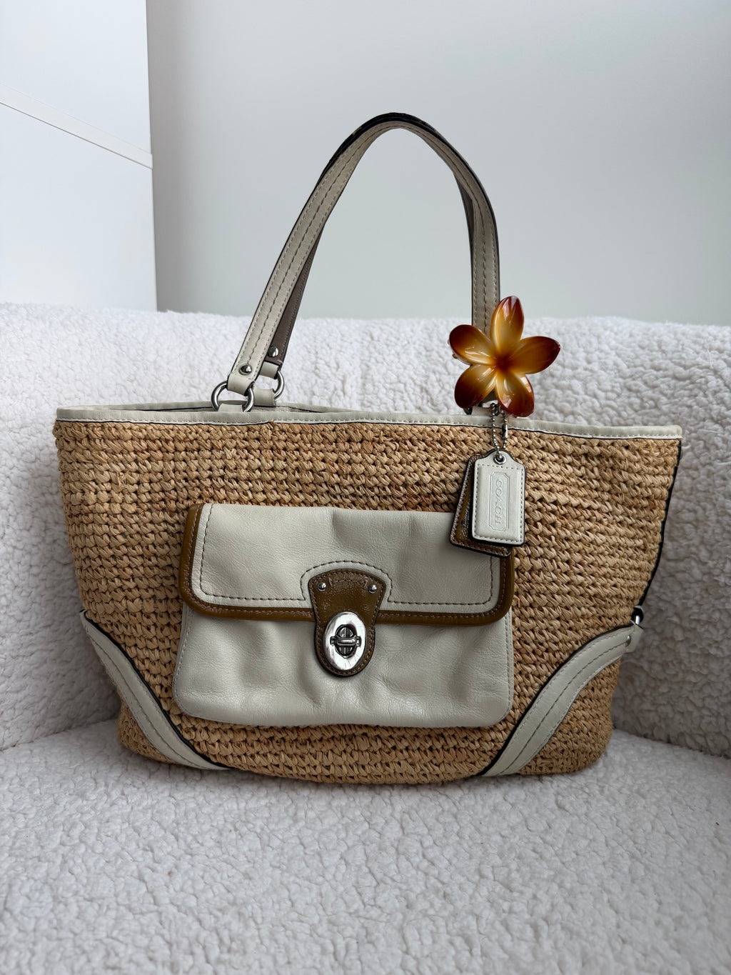 Coach Woven Tote Shoulder Bag