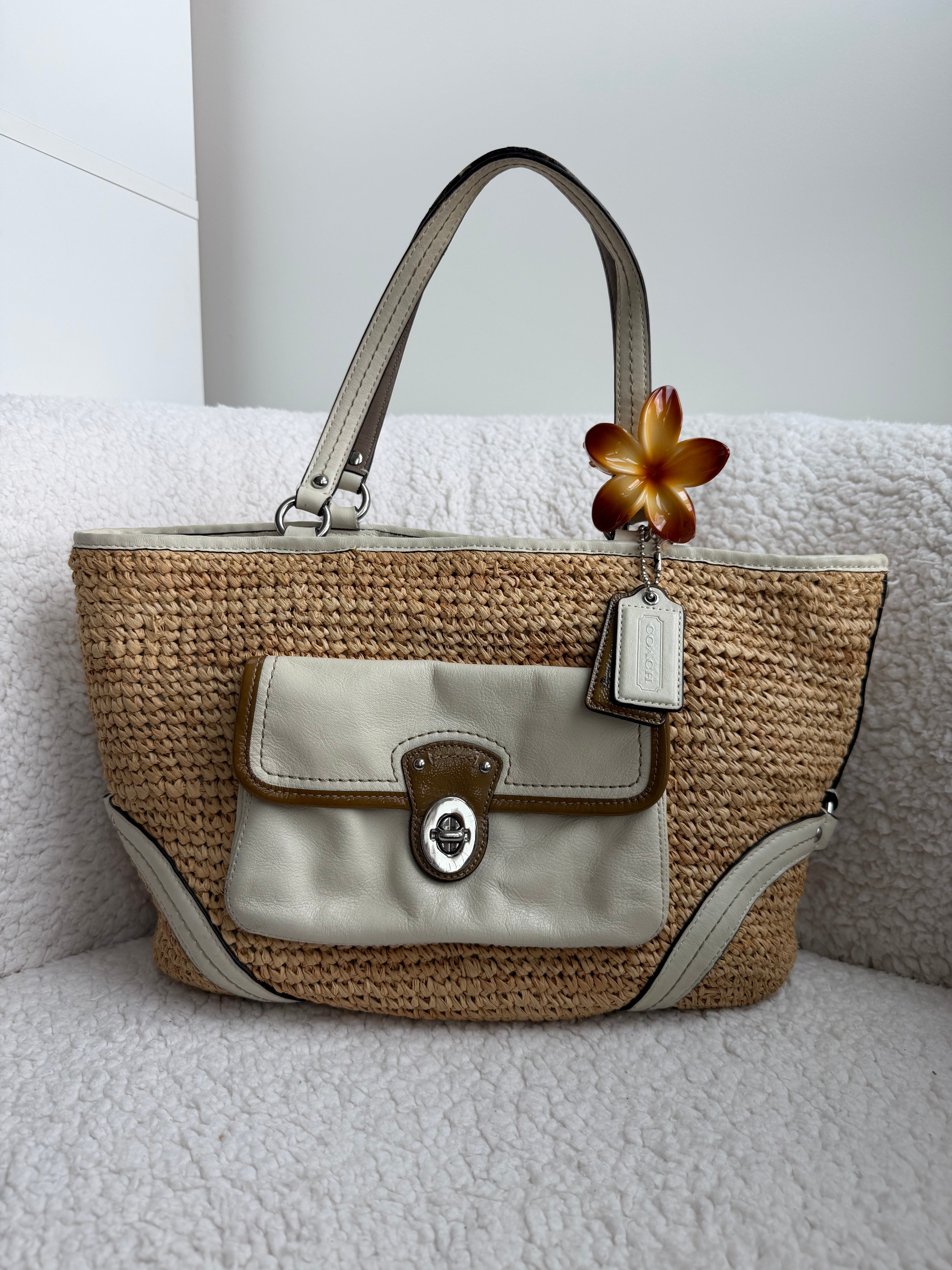 Coach Woven Tote Shoulder Bag