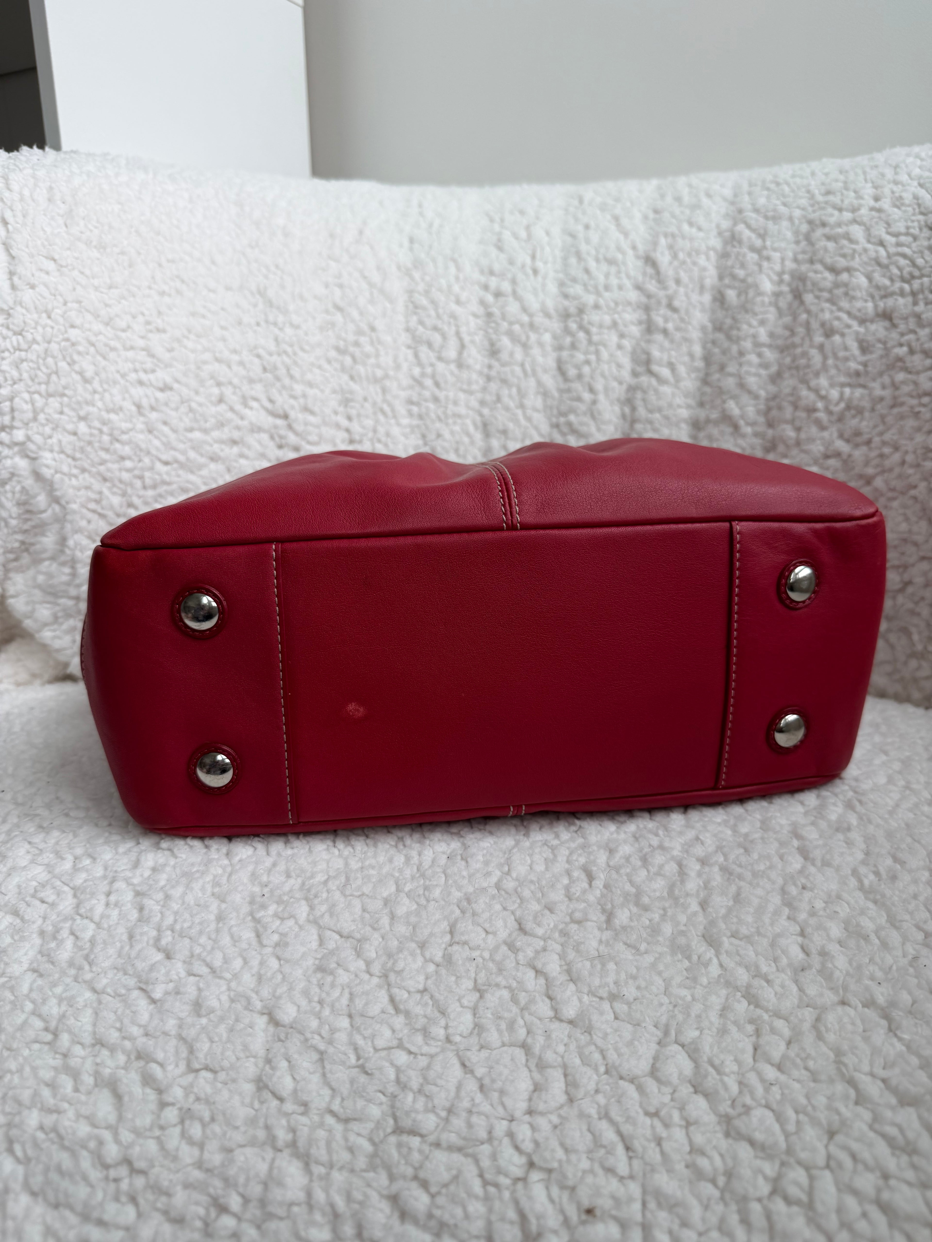 Coach Red Leather Tote